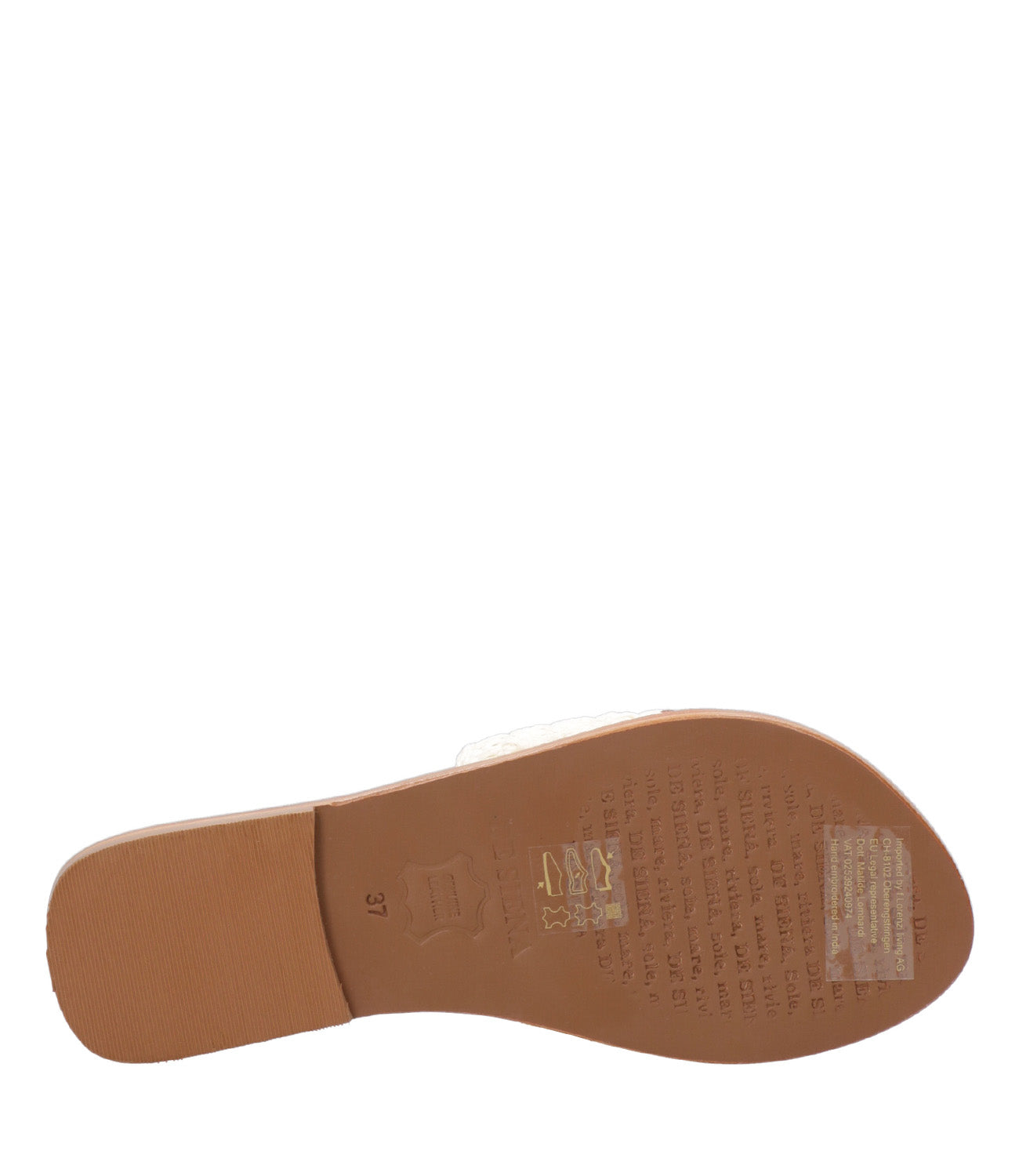 De Siena Shoes | Ciabatta Saint Tropez Bianco sporco e Tabacco