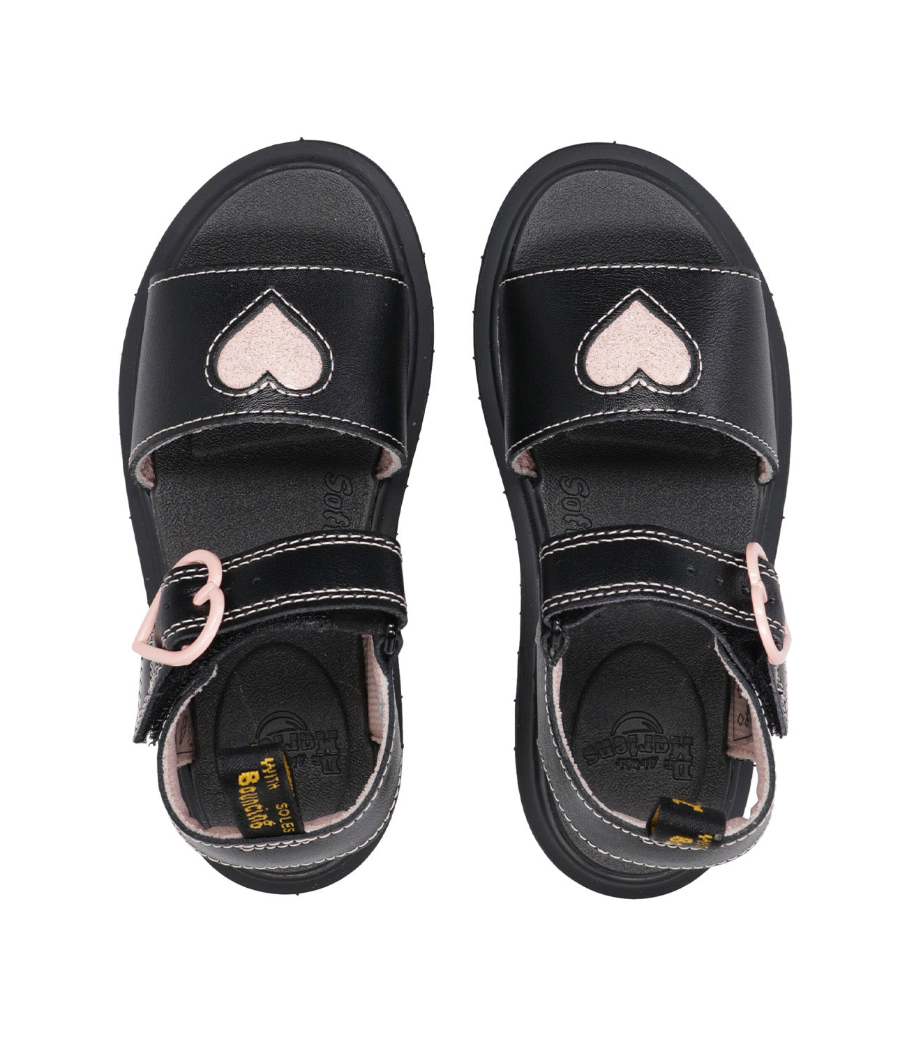 Dr Martens Kids | Sandalo Marlowe Hearts T Nero e Rosa