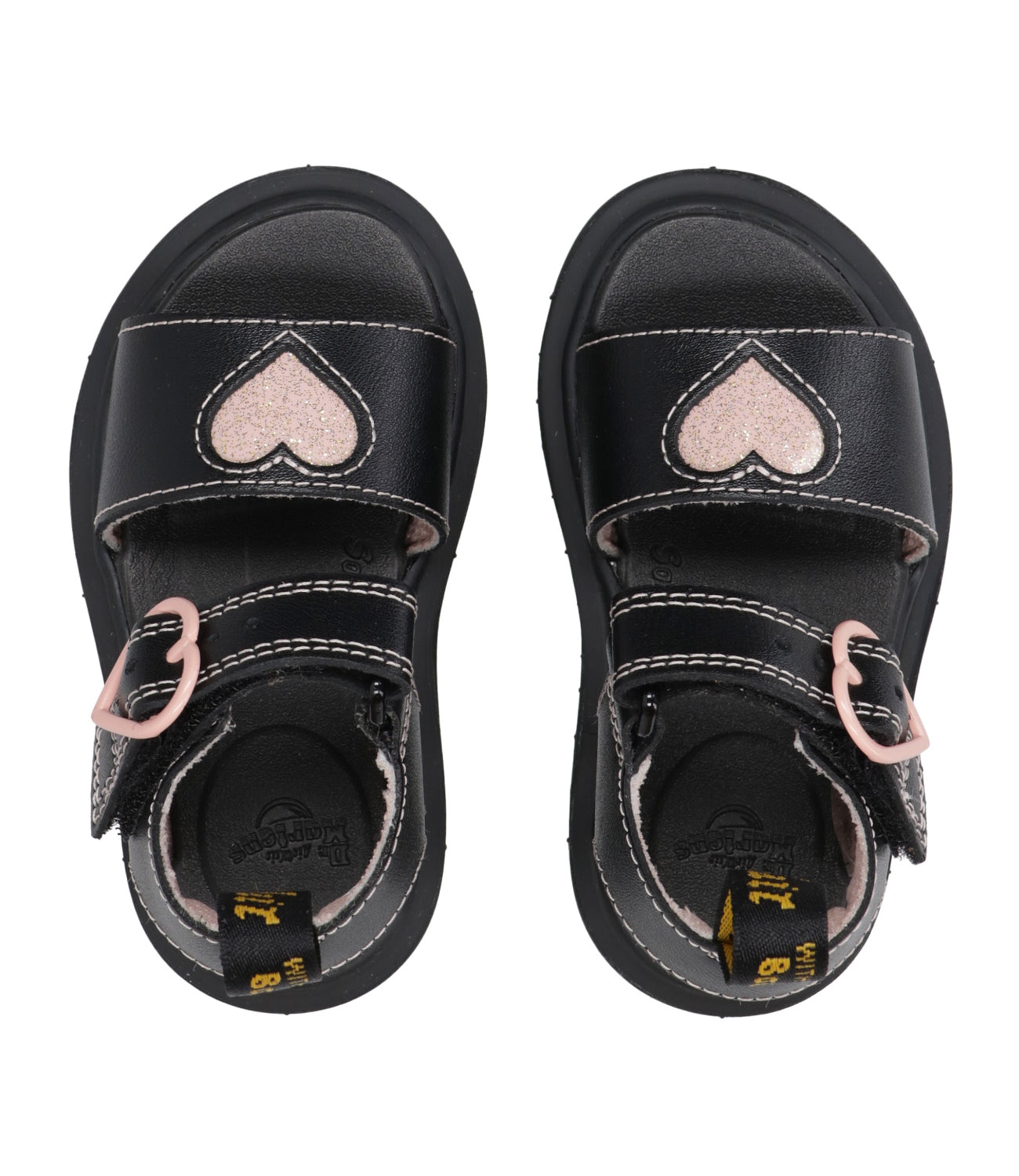 Dr Martens Kids | Sandalo Marlowe Hearts T Nero e Rosa