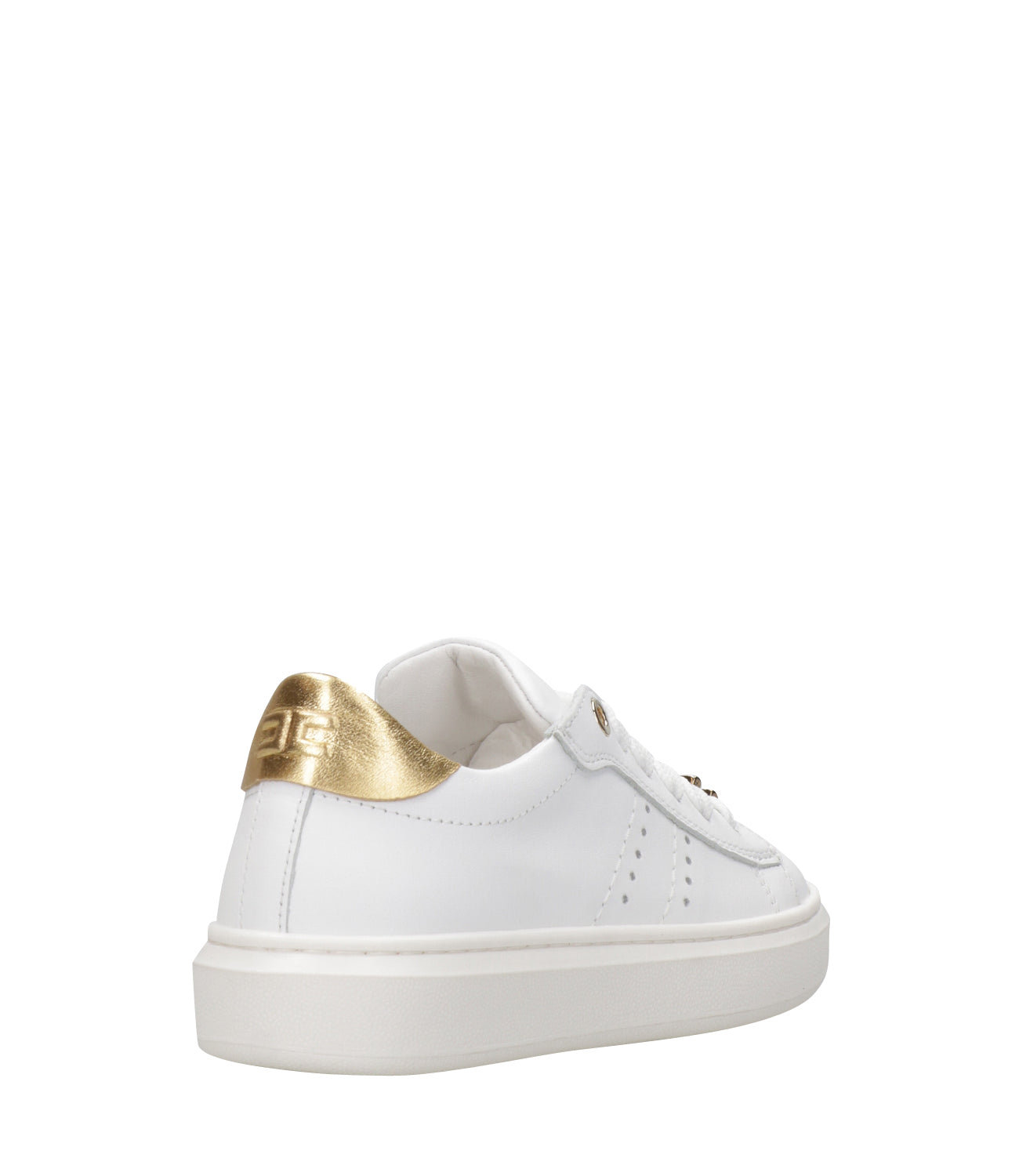 Elisabetta Franchi La Mia Bambina | White and Gold Sneakers