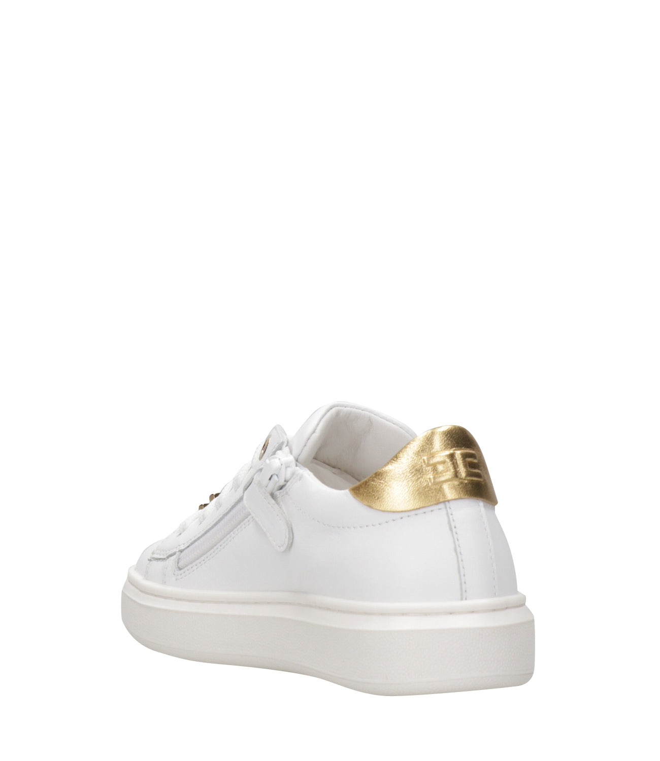 Elisabetta Franchi La Mia Bambina | White and Gold Sneakers