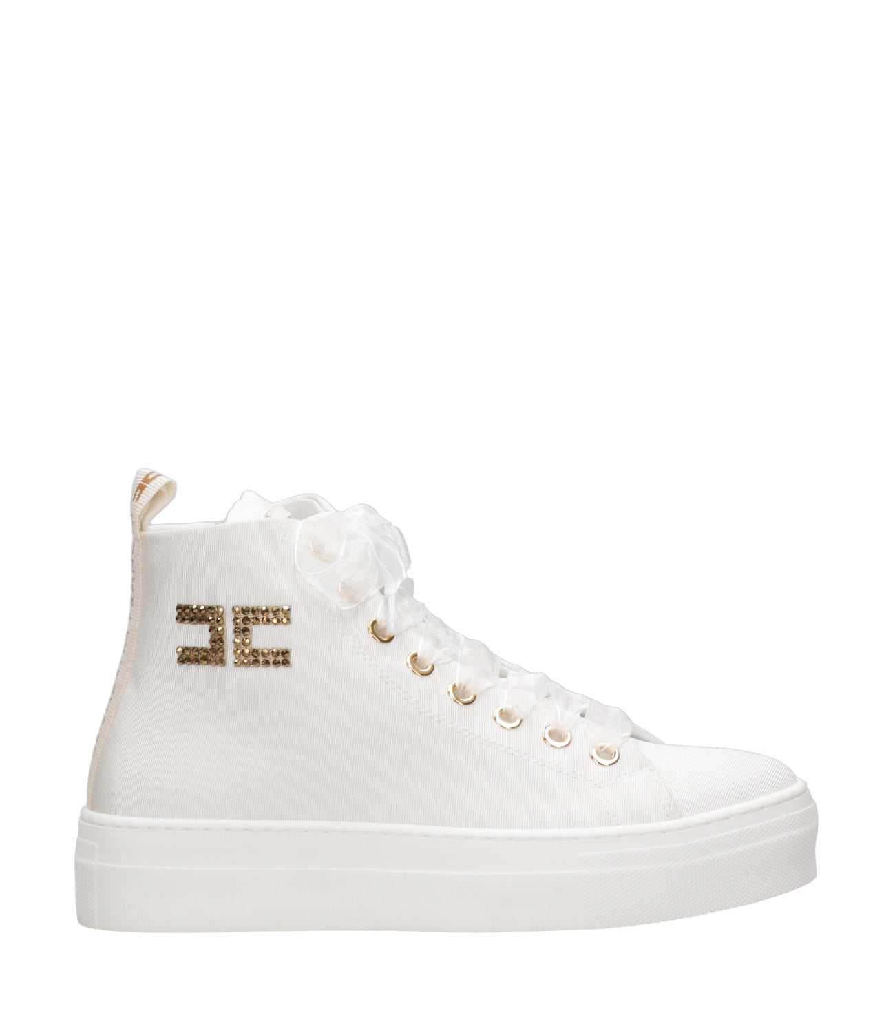 Elisabetta Franchi La Mia Bambina | White and Gold Sneakers