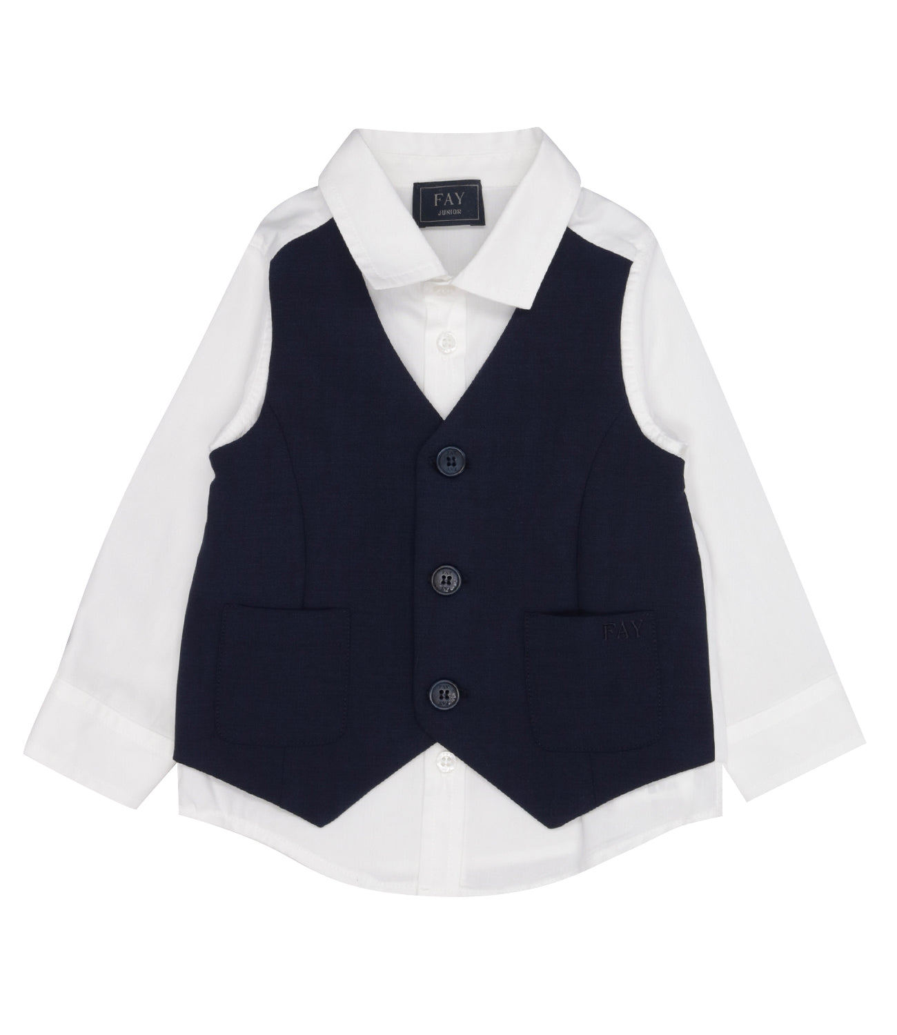 Fay Junior | Ivory and Blue Shirt