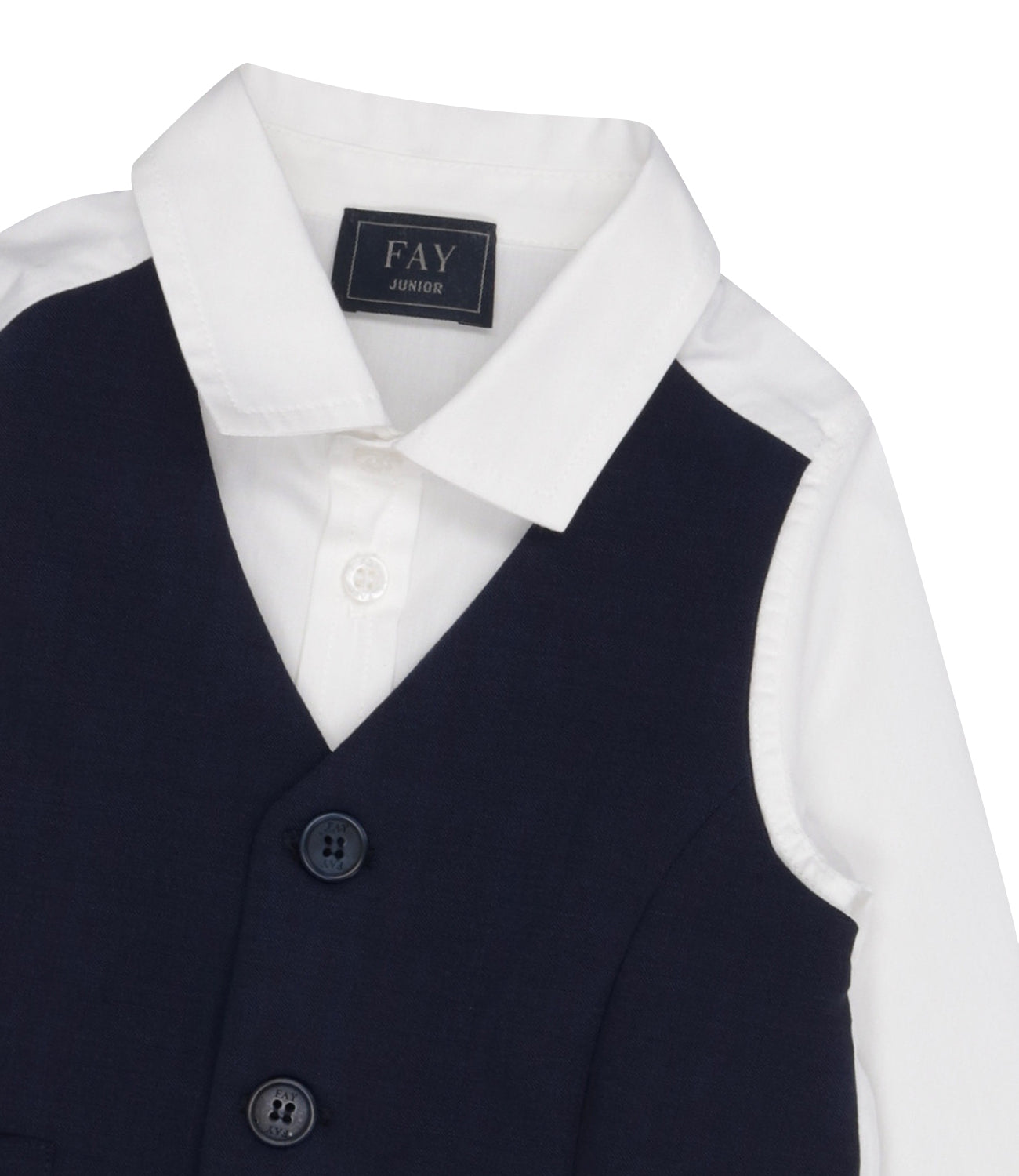 Fay Junior | Ivory and Blue Shirt