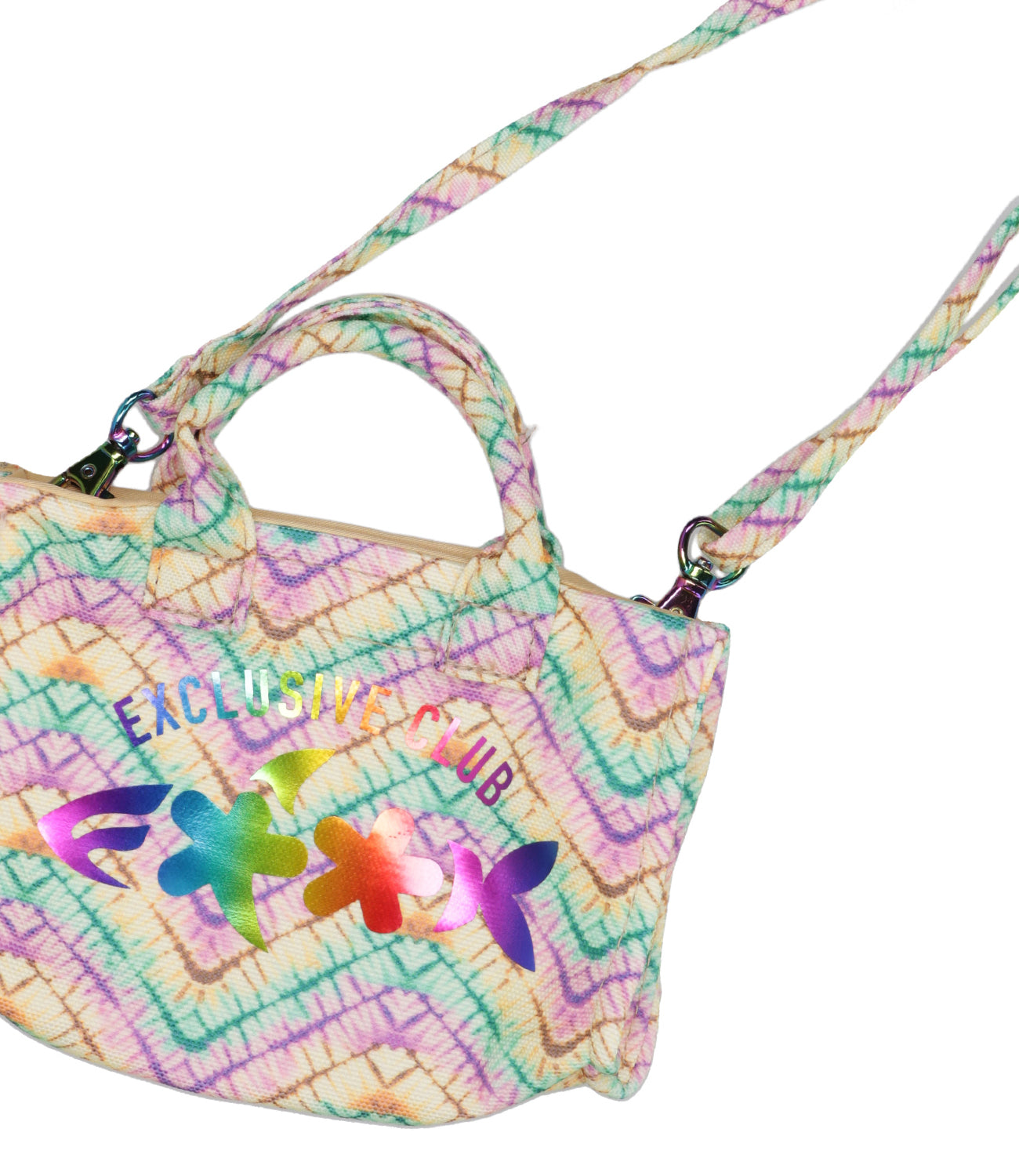 F**K Project | Borsa a Mano Verde Acqua Ocra e Viola