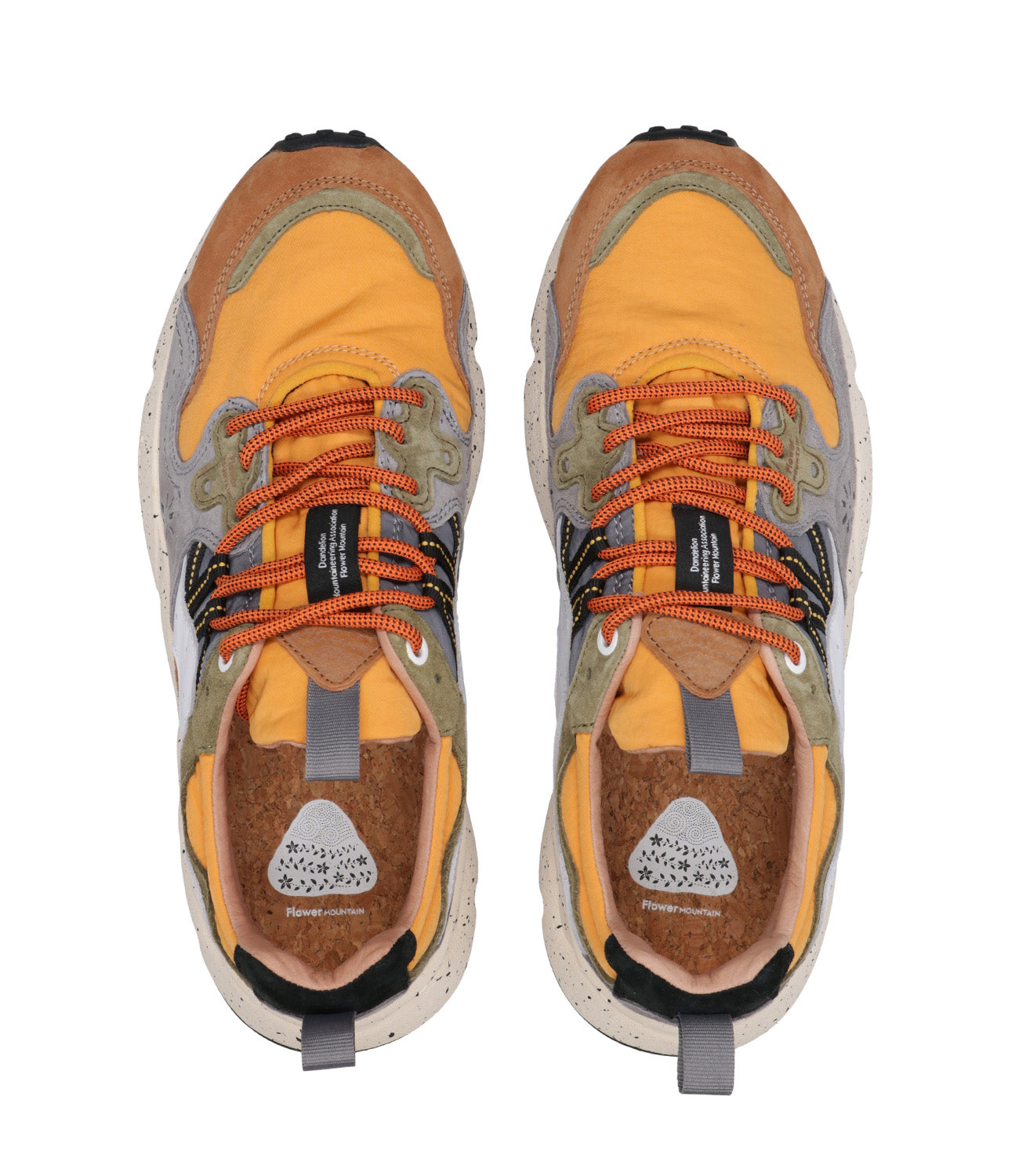 Flower Mountain | Yamano 3 Man Brown and Orange Sneakers
