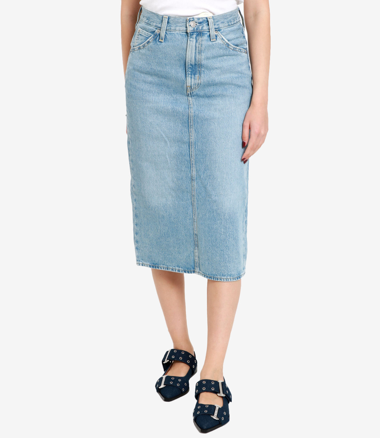 Levis | Gonna Hr Back Slit Denim Chiaro