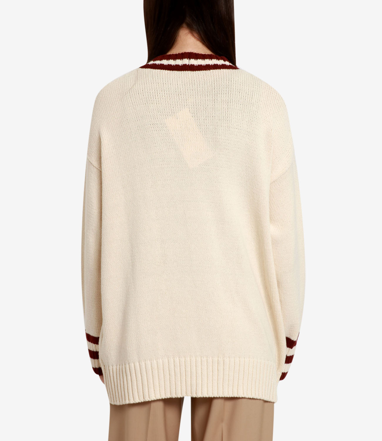 Max Mara Weekend | Cardigan Vicolo Panna e Bordeaux