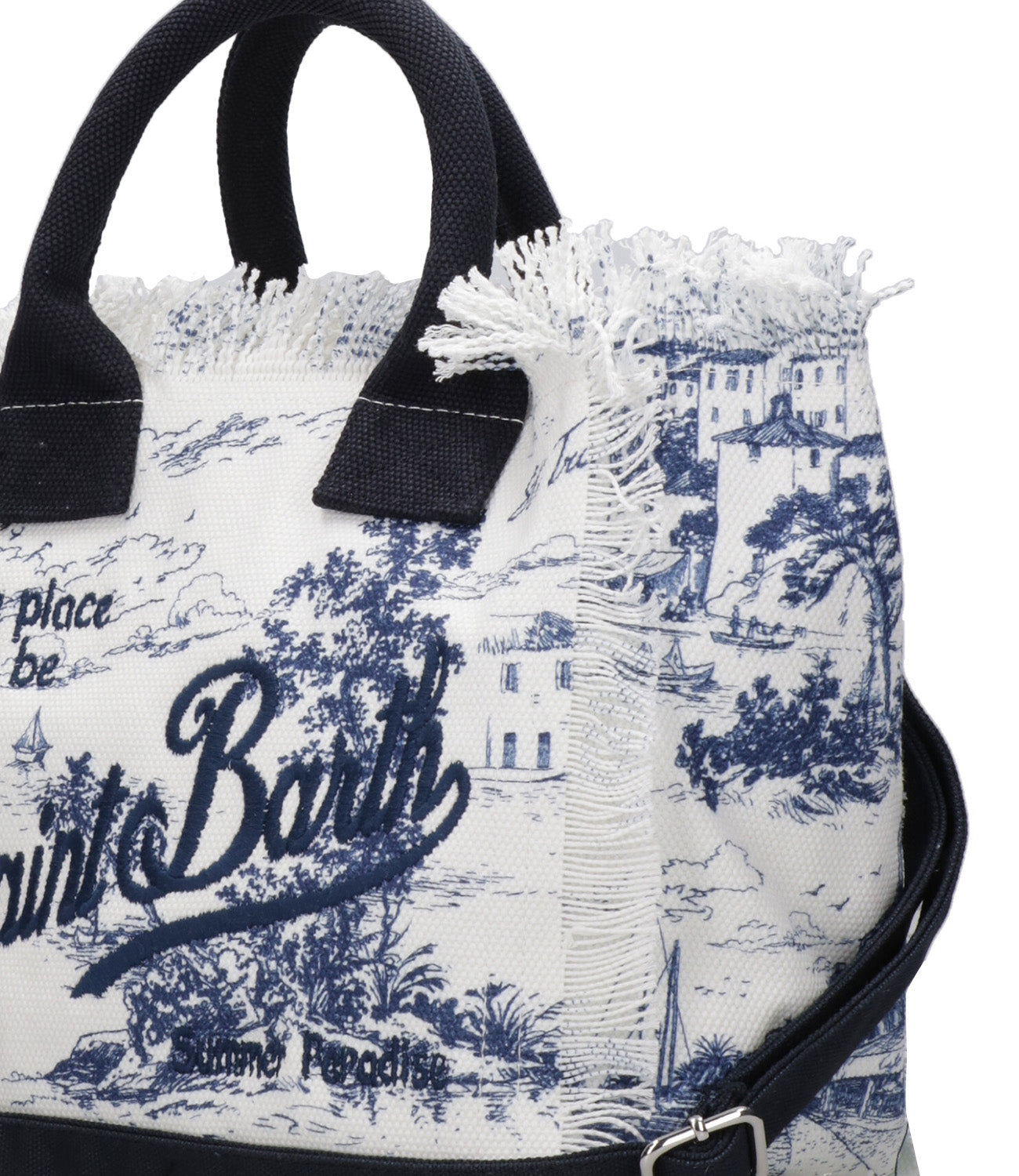 Borsa a Mano Bianco+Blu