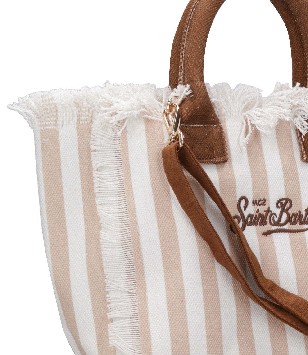MC2 Saint Barth | Borsa a Mano Colette Canvas Small Beige e Marrone