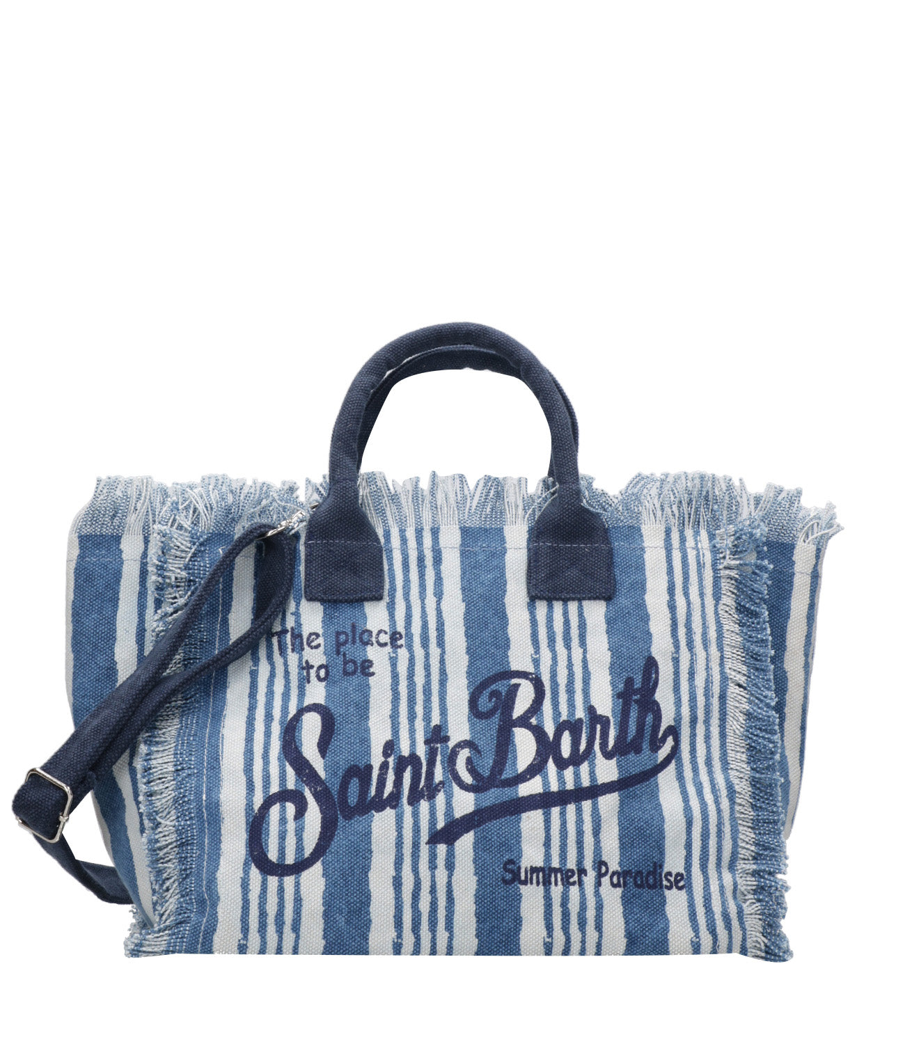 MC2 Saint Barth | Borsa a Mano Colette Small Bianca e Blu denim