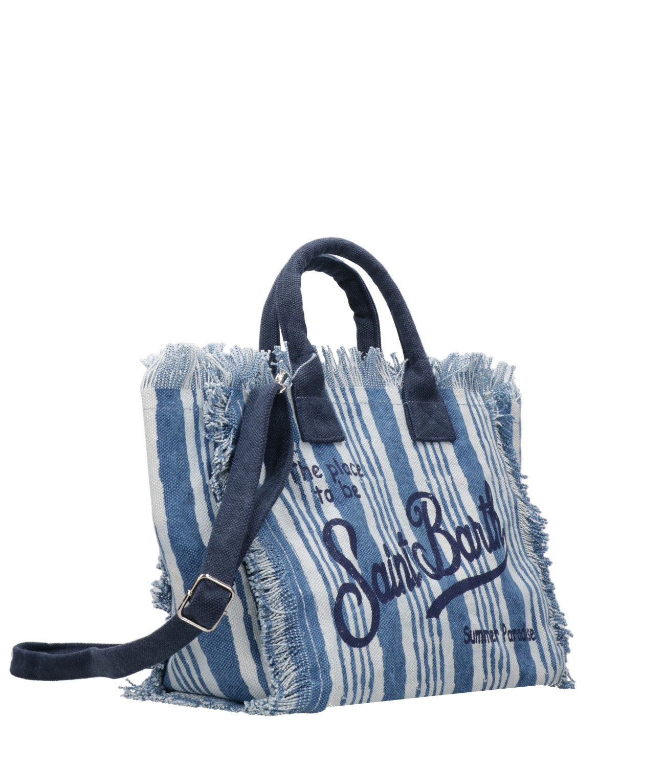 MC2 Saint Barth | Borsa a Mano Colette Small Bianca e Blu denim