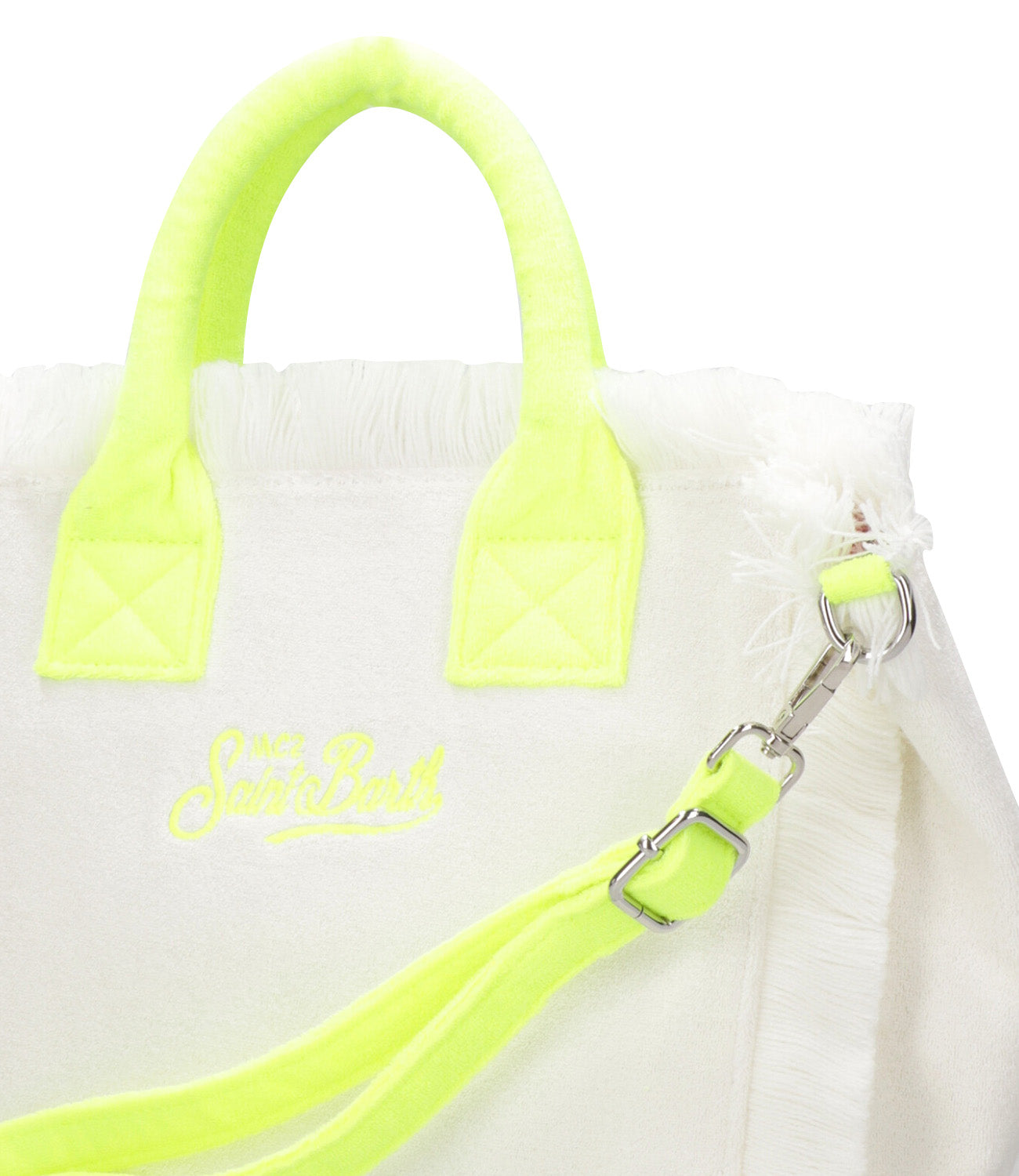 MC2 Saint Barth | Borsa a Mano Colette Sponge Bianco e Giallo fluo