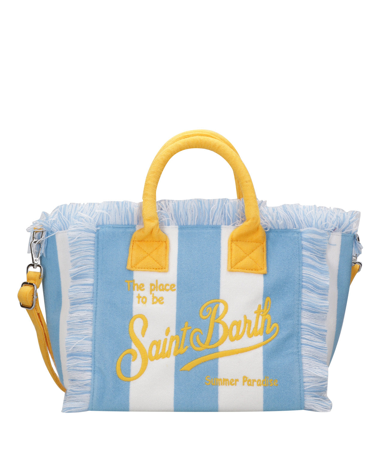 MC2 Saint Barth | Borsa a Mano Colette Sponge Bianco Giallo e Celeste