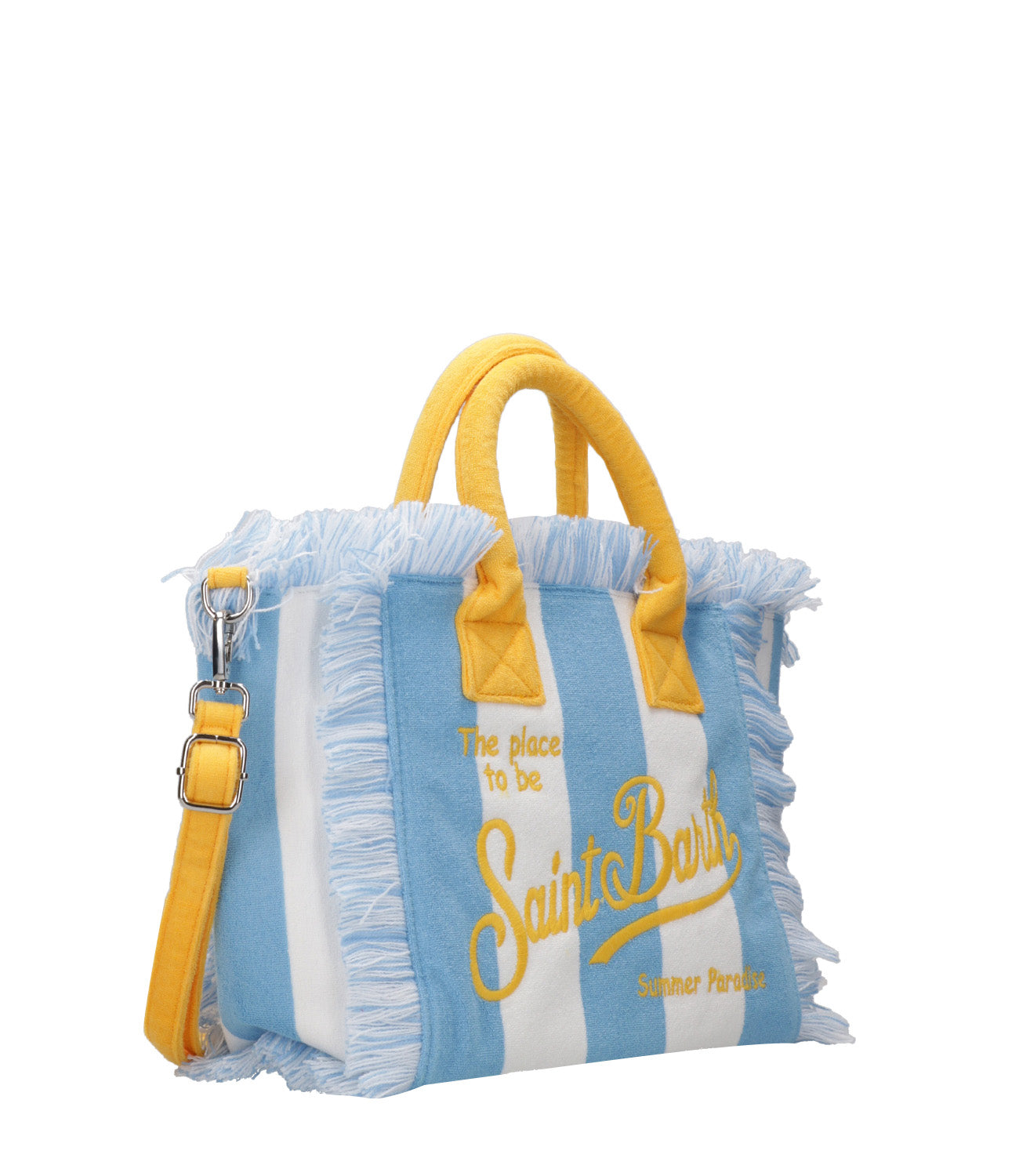 MC2 Saint Barth | Borsa a Mano Colette Sponge Bianco Giallo e Celeste