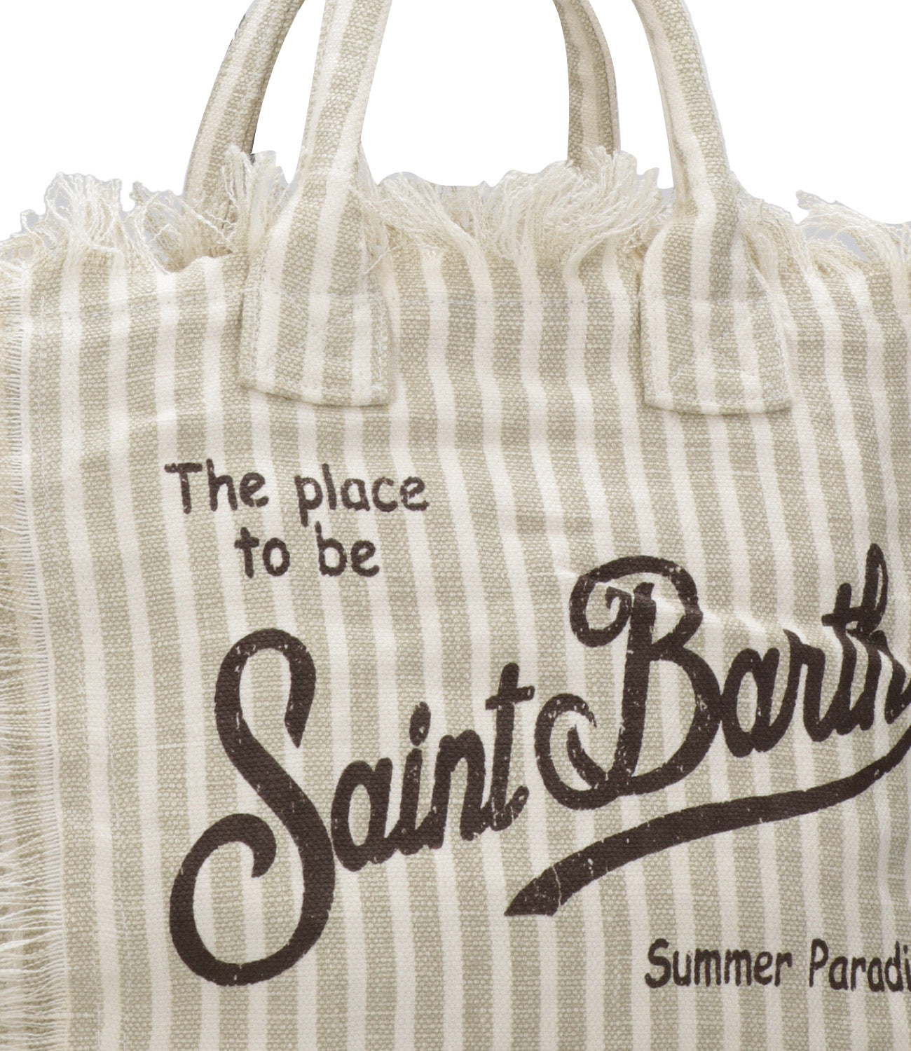 MC2 Saint Barth | Borsa a Mano Colette Linen Bianco e Beige
