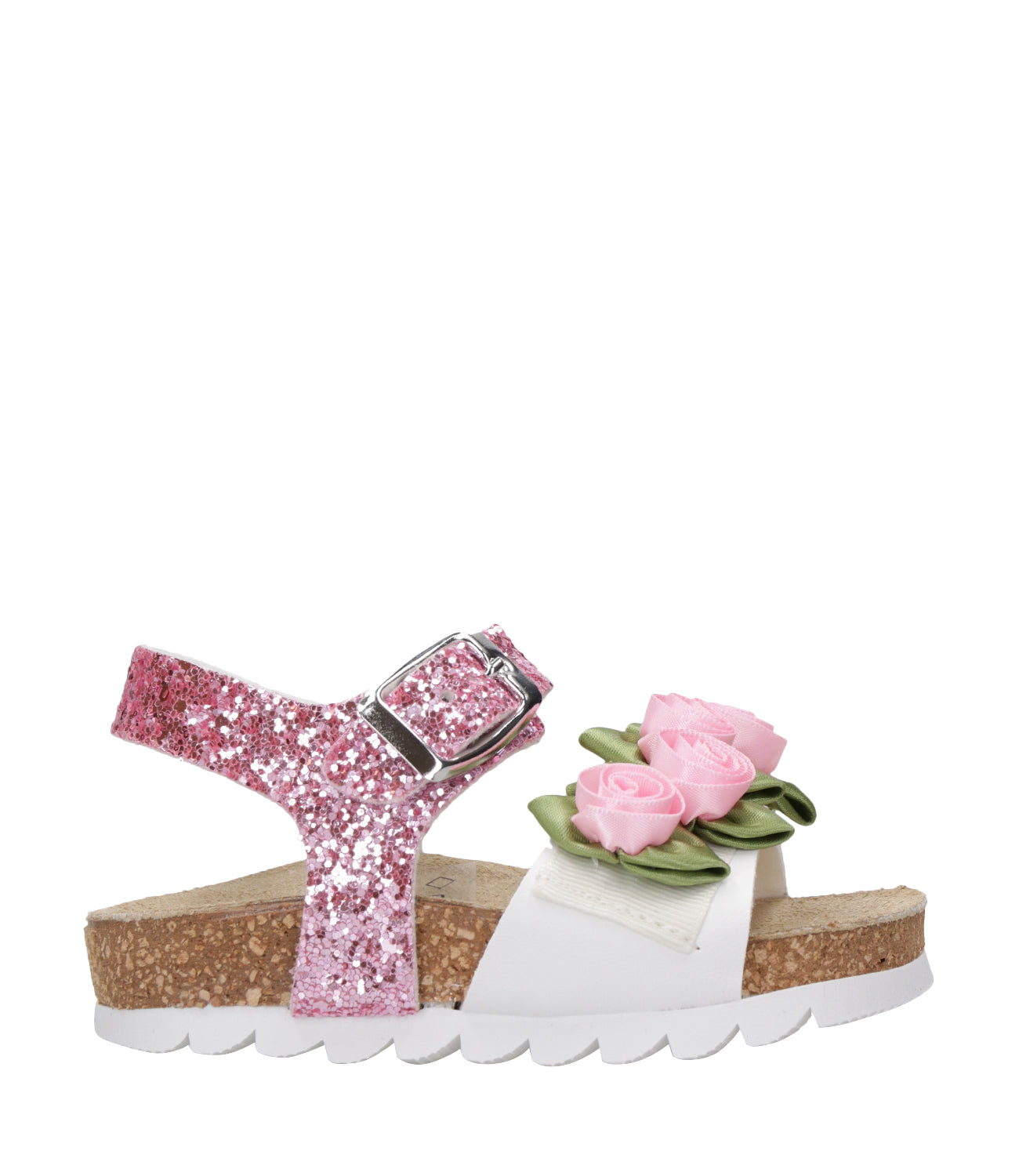 Monnalisa Monnalisa White and Pink Sandal 83E000