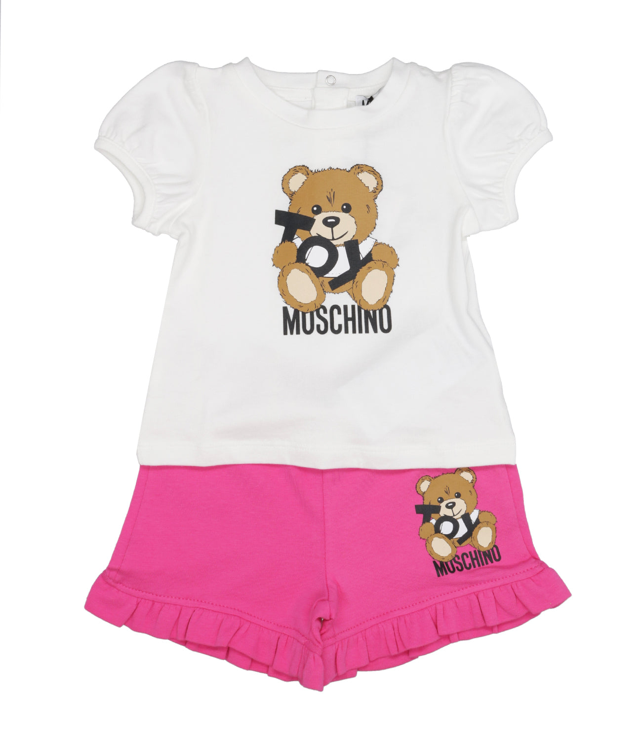 Moschino Baby | Set T-Shirt Shorts Bianco Lampone
