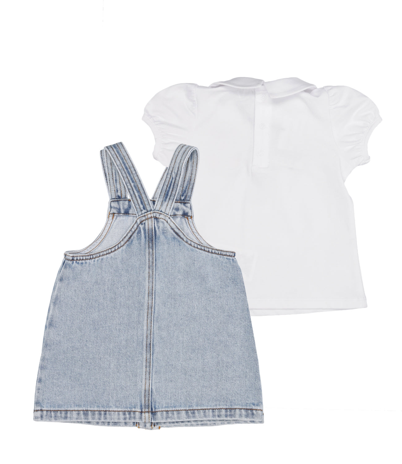 Moschino Baby | White and Denim Dress and Sweater Set