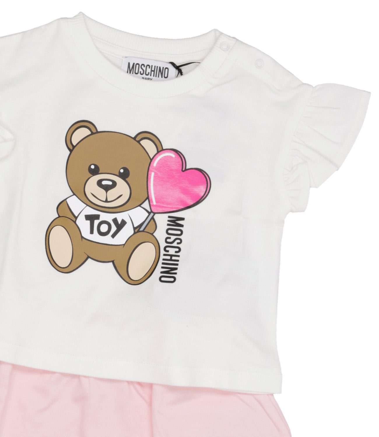 Moschino Baby | White and Pink T-Shirt and Skirt Set