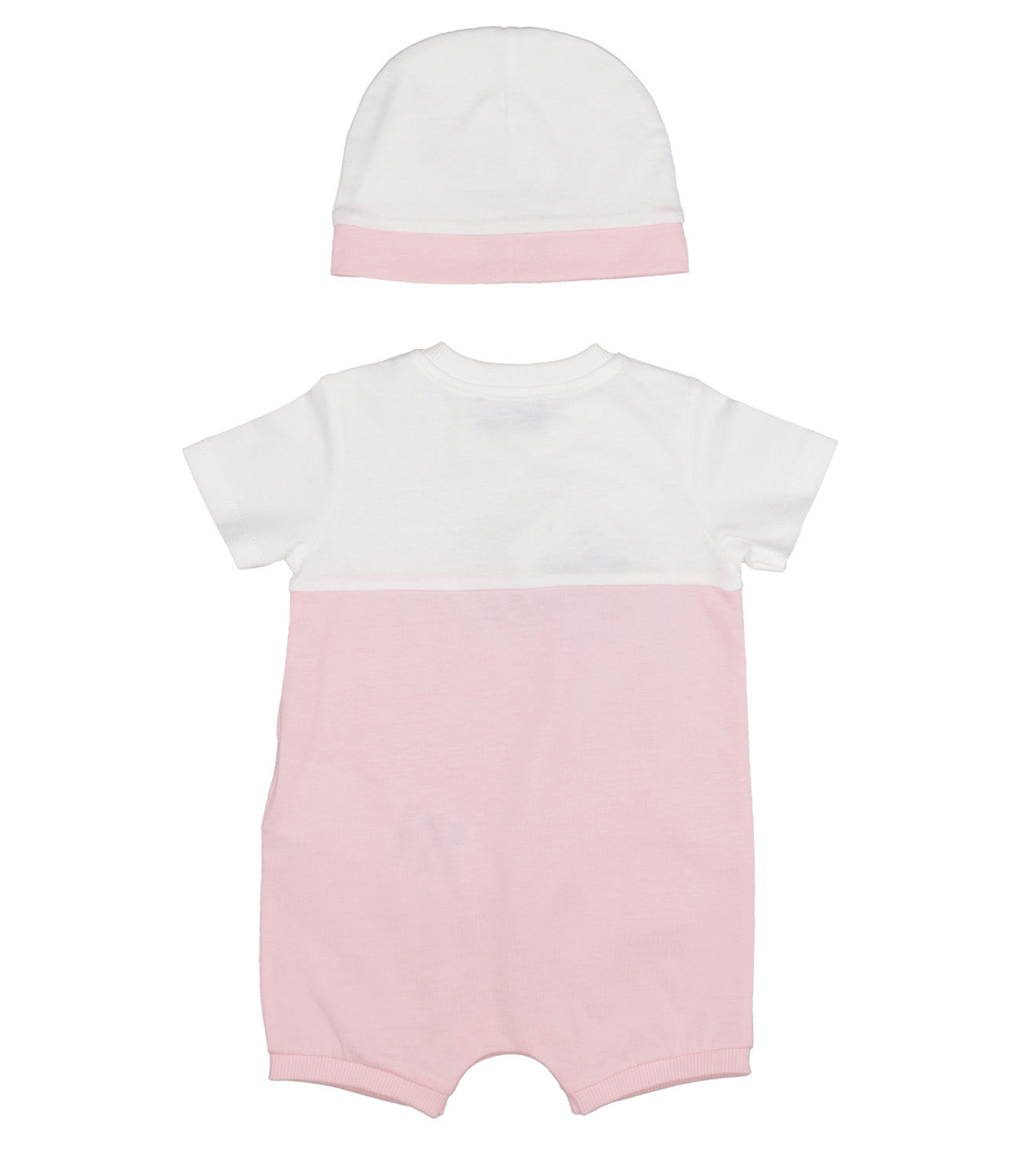 Moschino Baby | Pink and White Sleepsuit and Hat Set