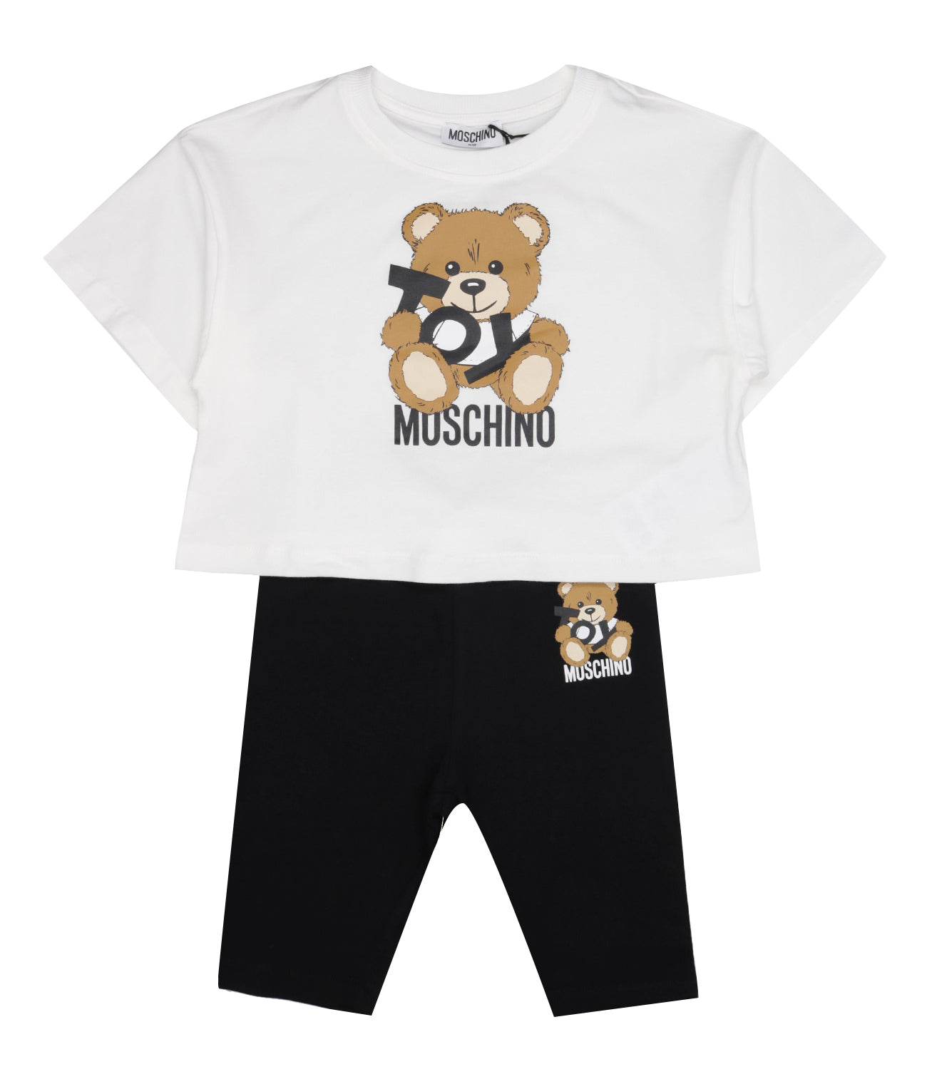 Moschino Kids | Black and White T-Shirt and Shorts Set