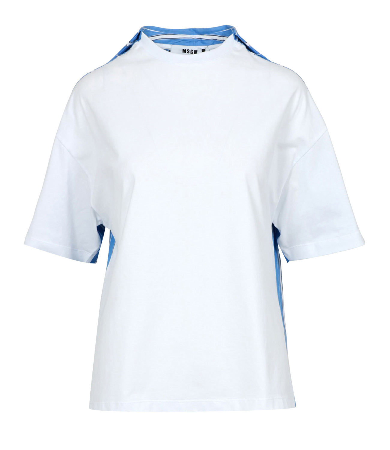 MSGM | T-Shirt Bianco e Azzurro