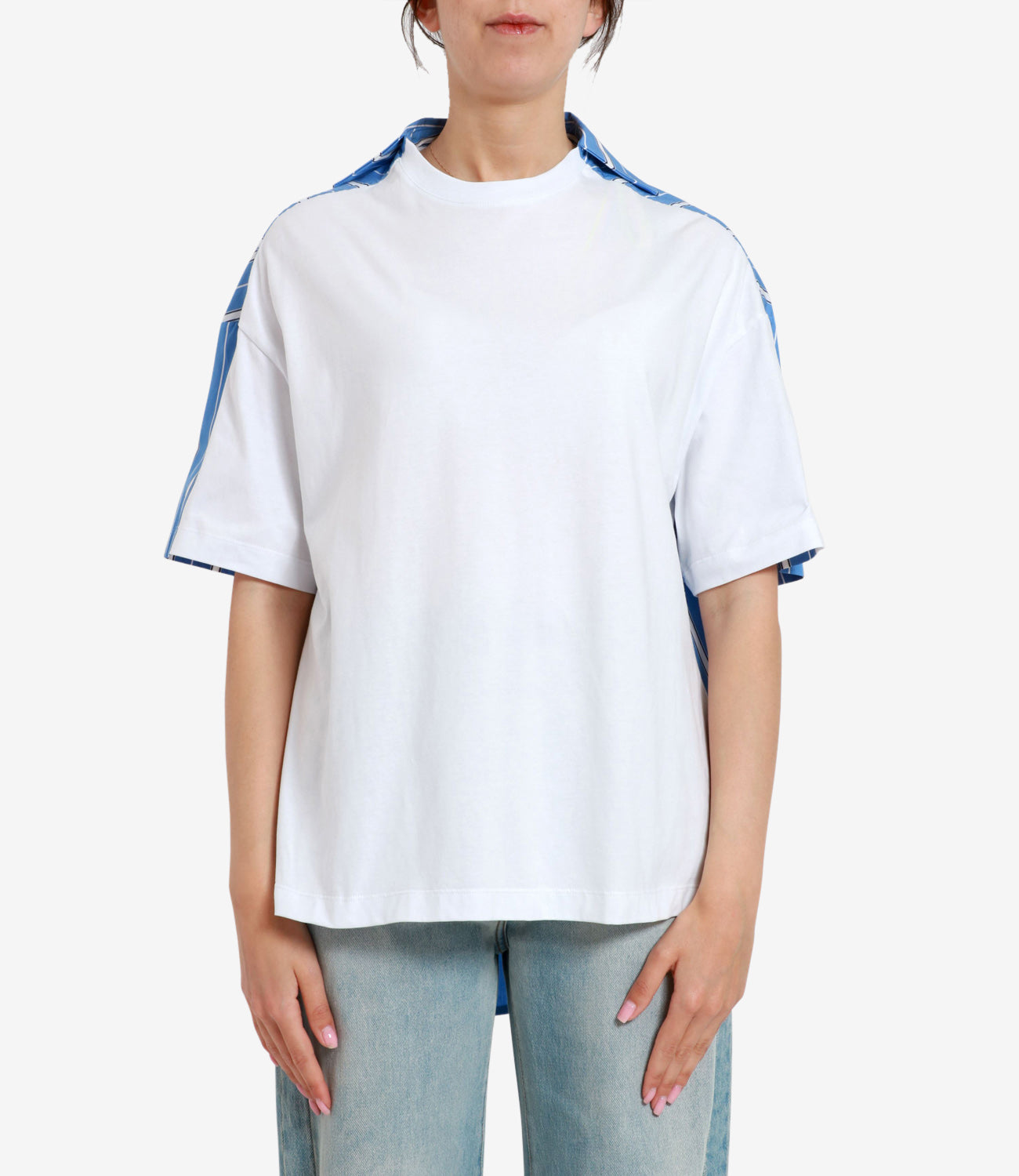 MSGM | T-Shirt Bianco e Azzurro