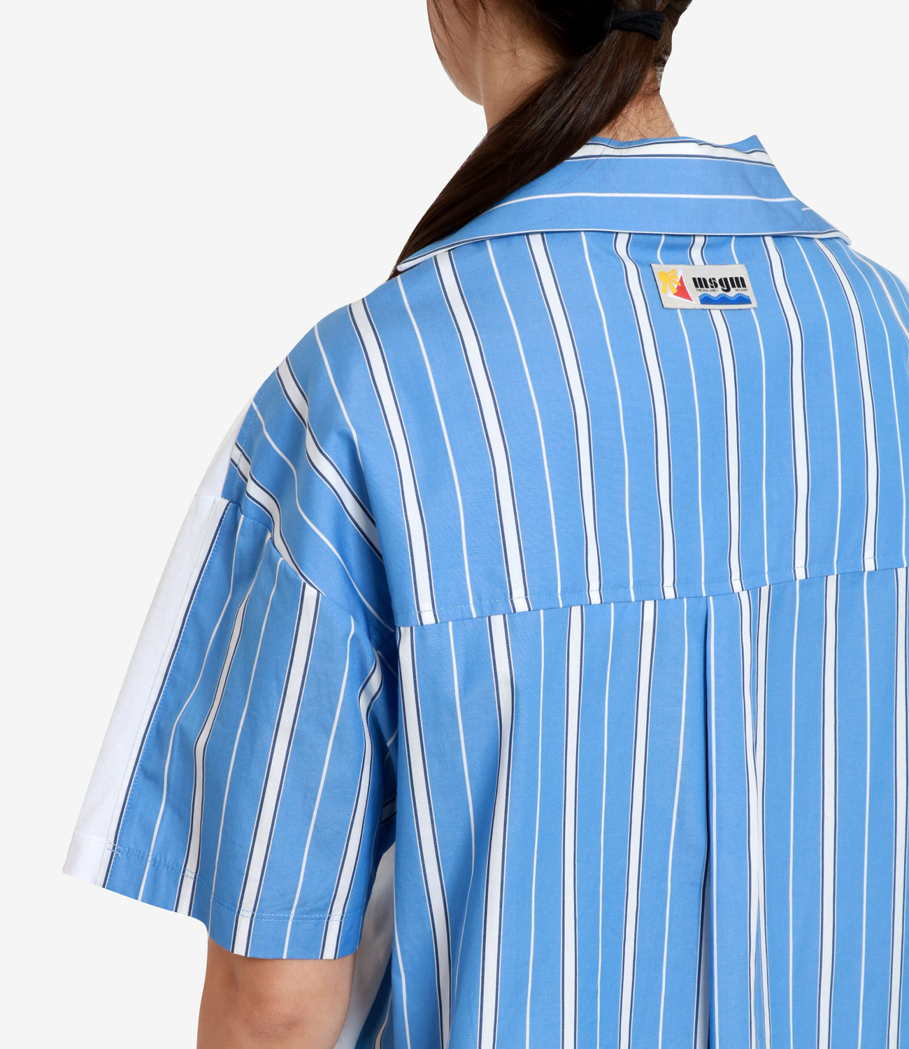 MSGM | T-Shirt Bianco e Azzurro