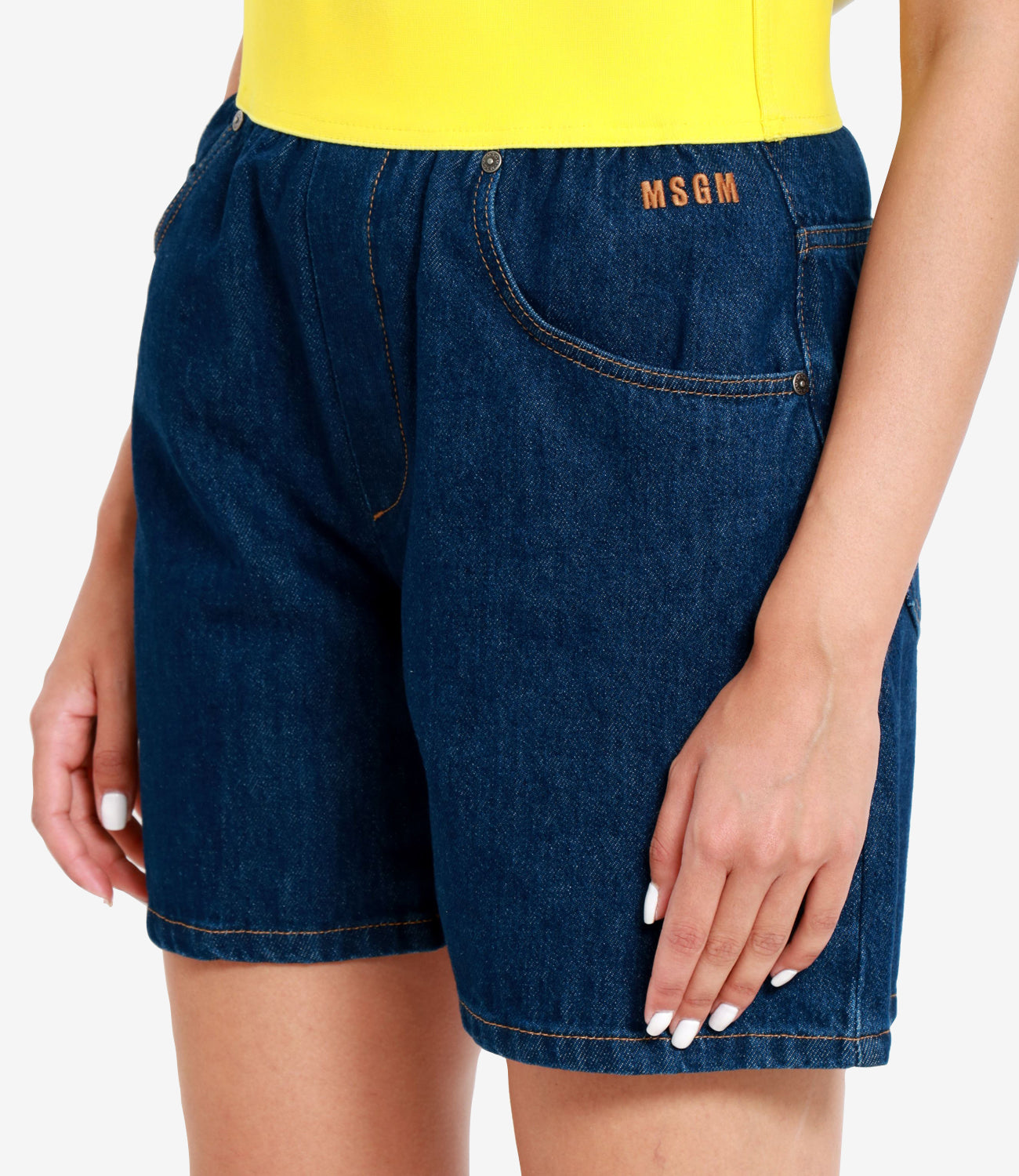 MSGM | Bermuda Denim e Giallo fluo
