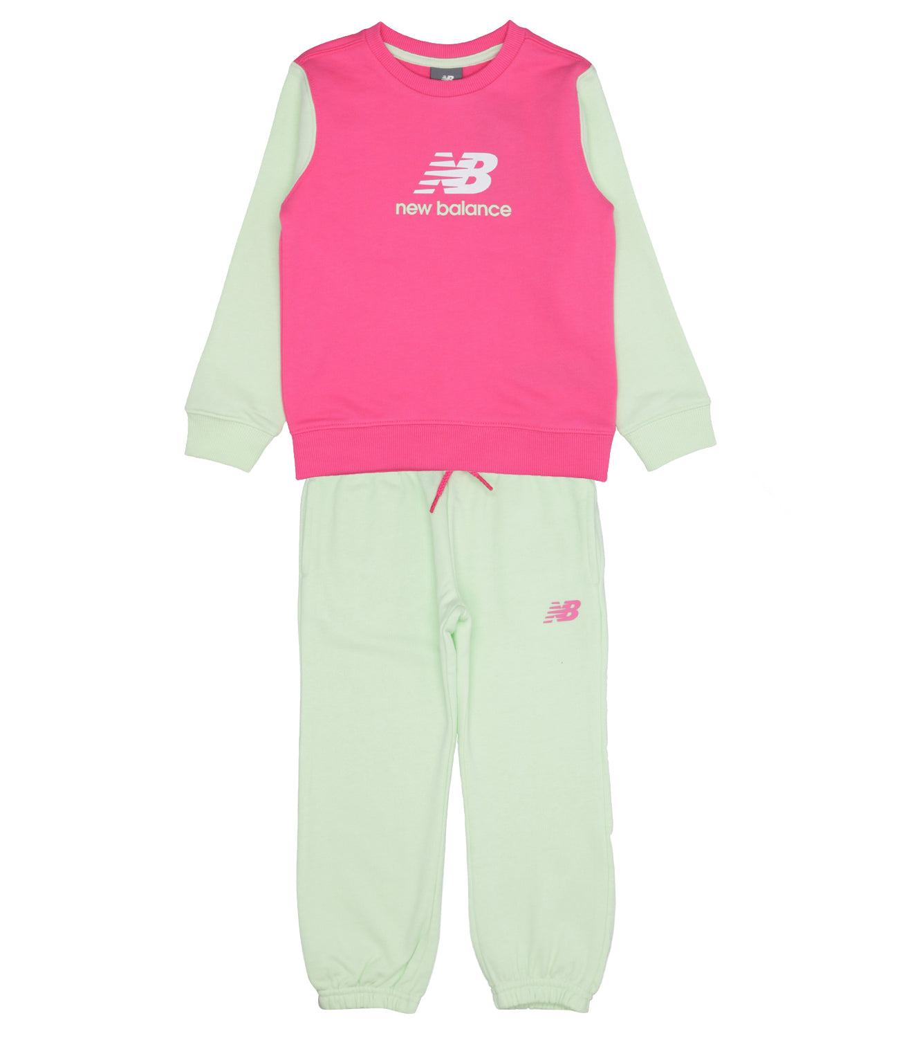 New Balance Kids | Set Felpa e Pantalone Fuxia e Verde