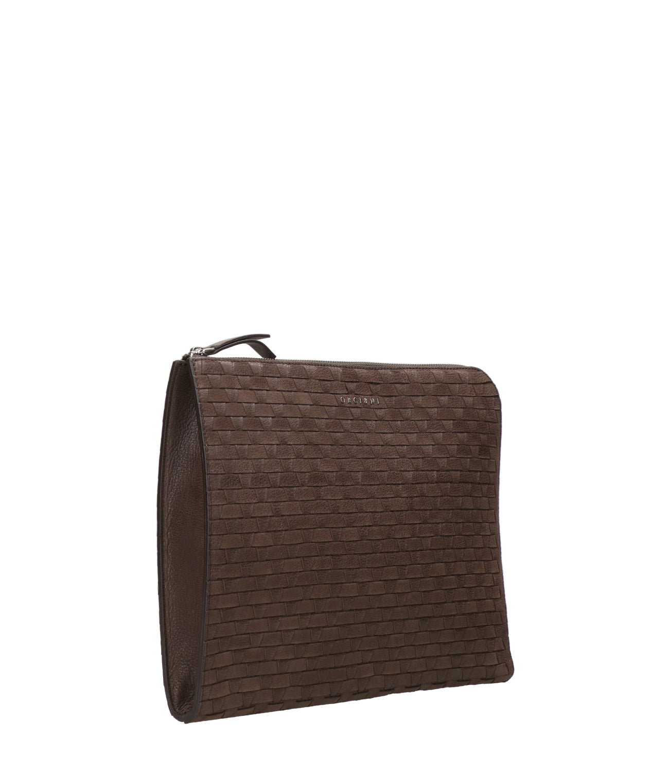 Orciani | Pochette Slim Chevrette Woven Moro