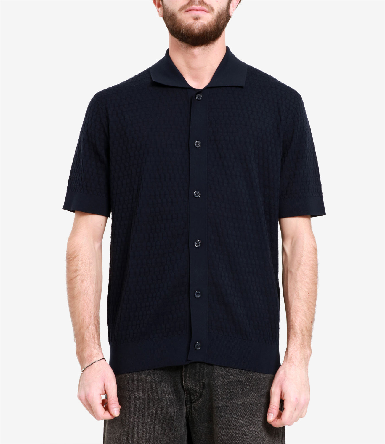 Paolo Pecora | Camicia in maglia Blu navy