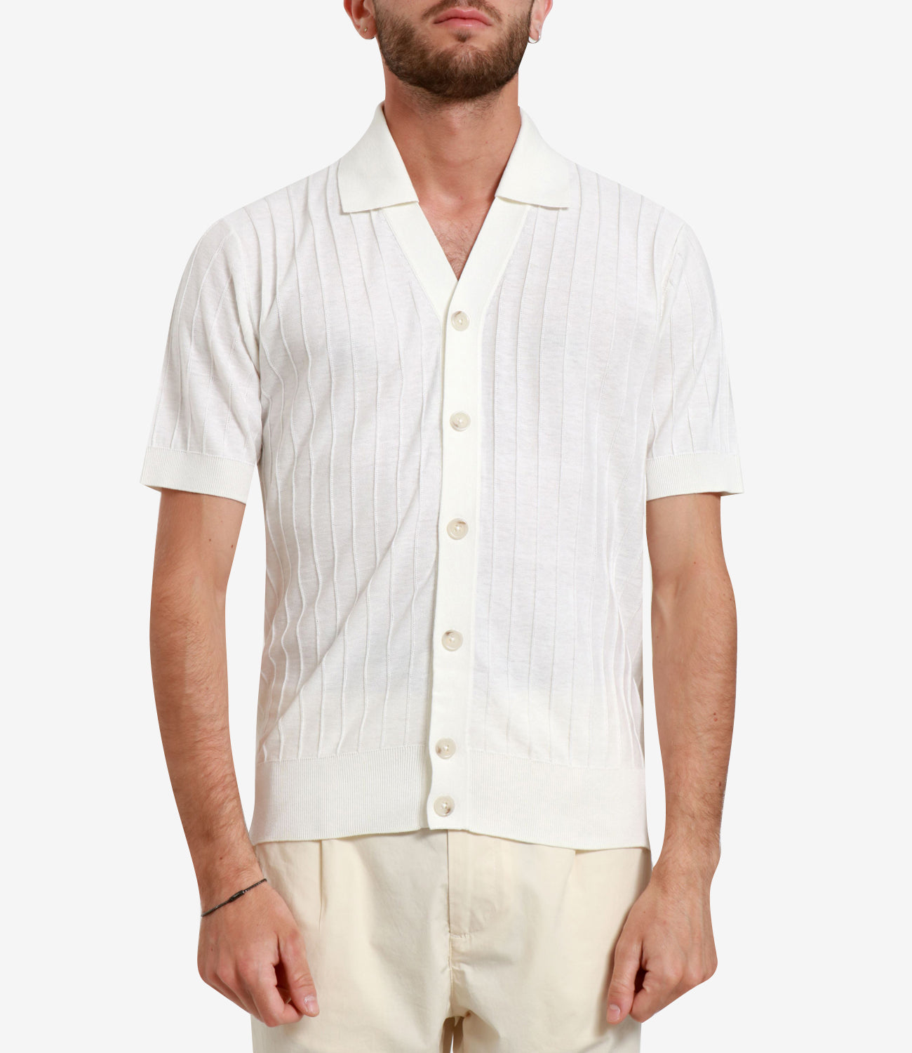 Paolo Pecora | Camicia in maglia Bianca