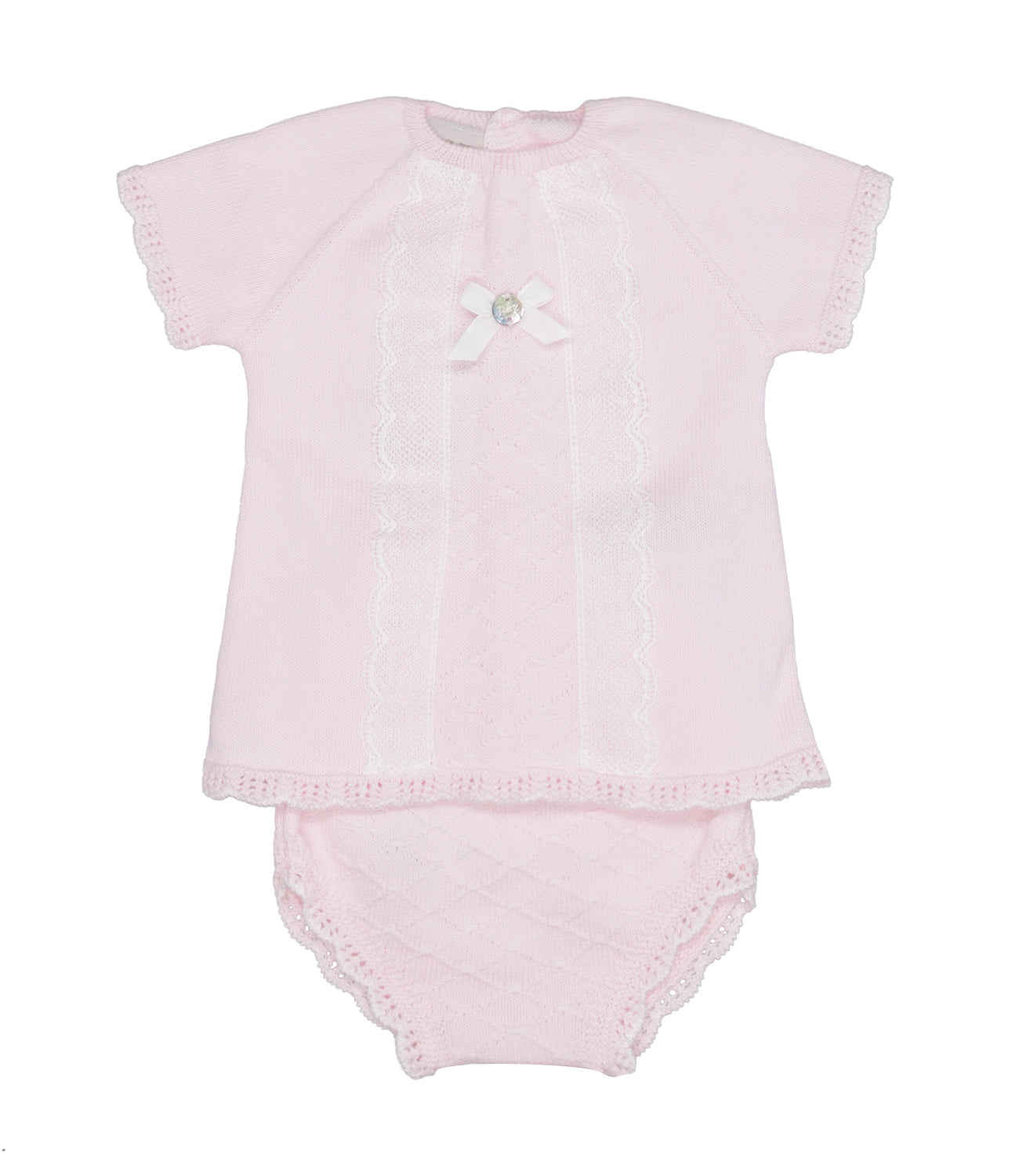 Paz Rodriguez | Pink and White Sweater and Culotte Set