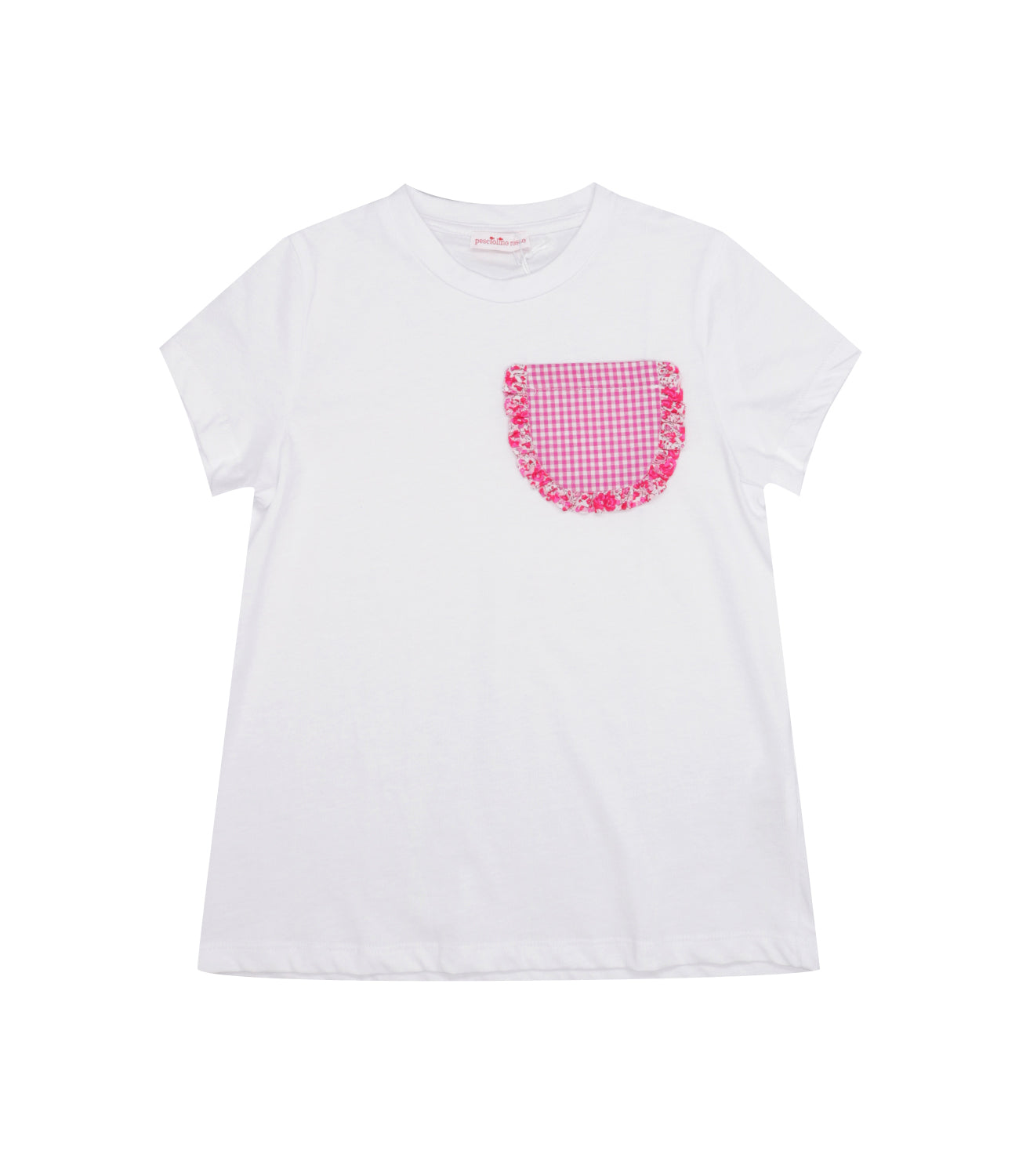 Pesciolino Rosso Kids Beachwear | T-Shirt Bianco e Rosa