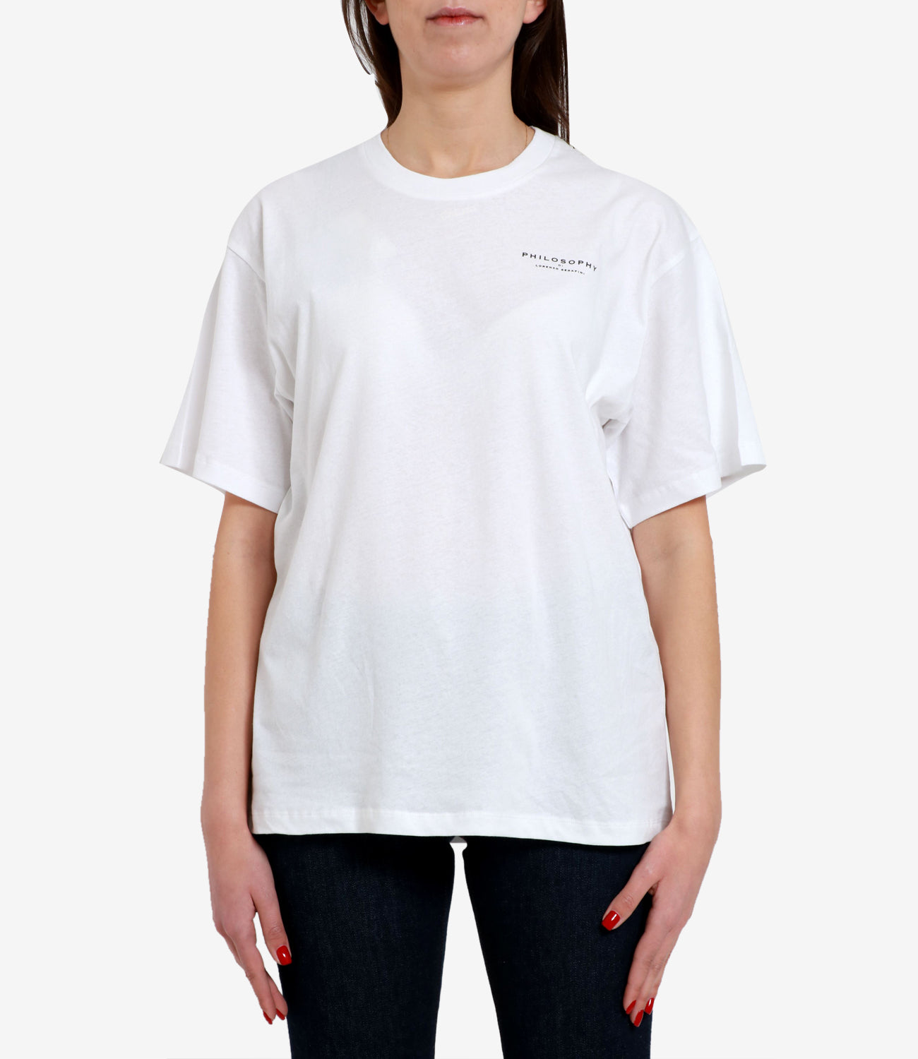 Philosophy di Lorenzo Serafini | White and Light Blue T-Shirt