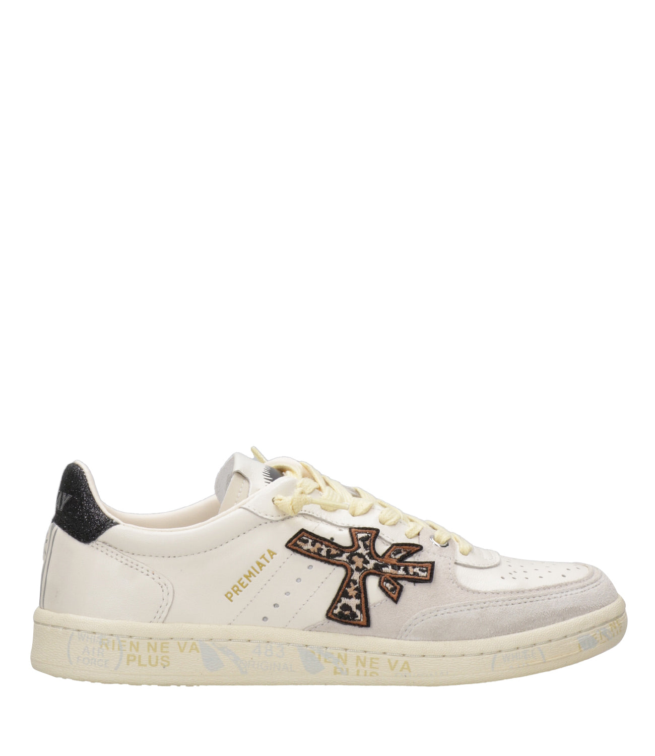 Premiata | Clayd White and Brown Sneakers