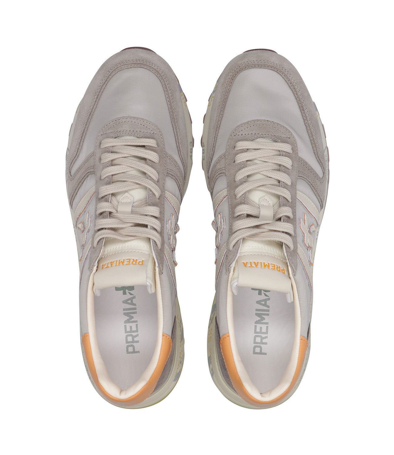 Premiata | Lander Beige and Taupe Sneakers