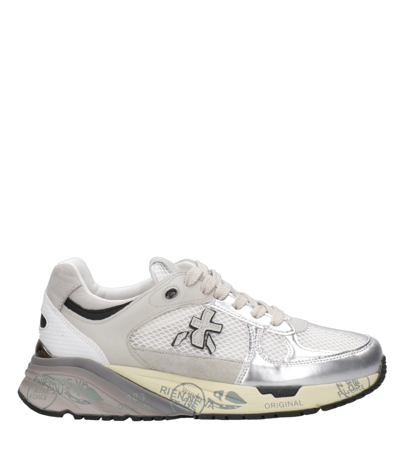 Premiata | Mased Grey and Silver Sneakers