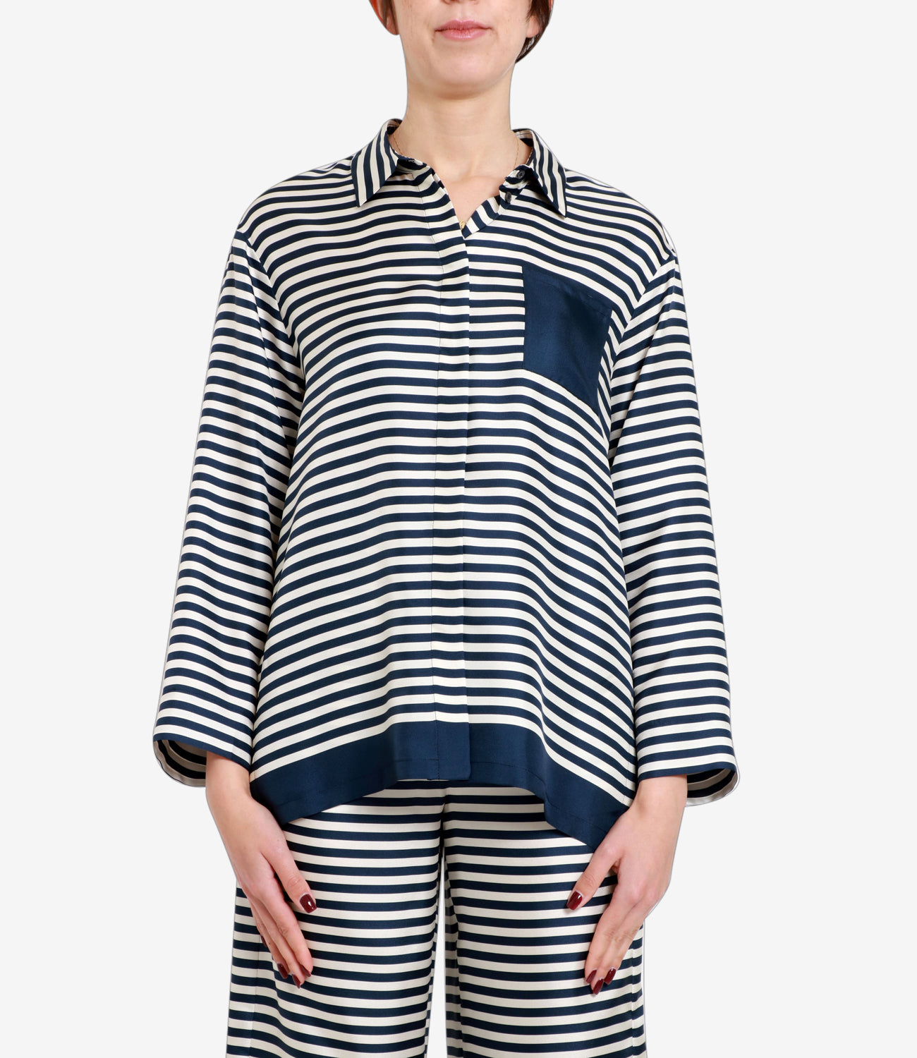 S Max Mara | Camicia Maya Bianca e Blu
