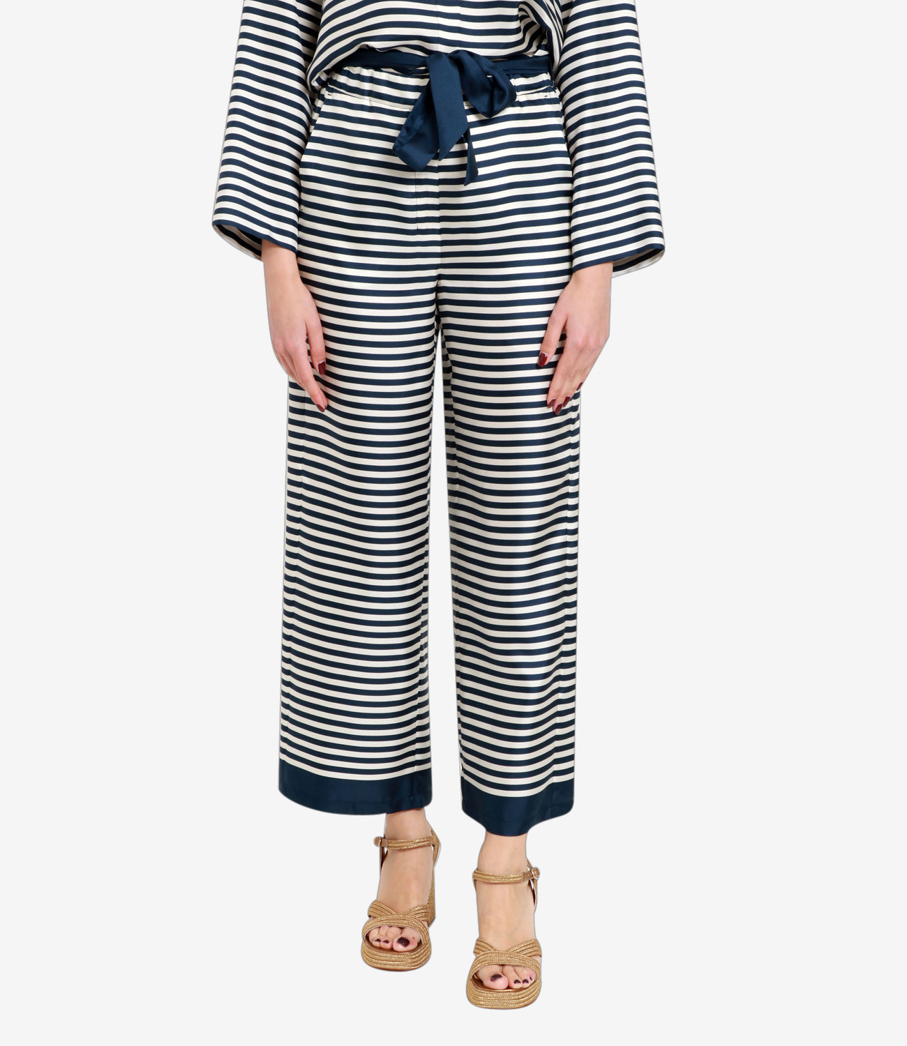 S Max Mara | Pantalone Nine Panna e Blu