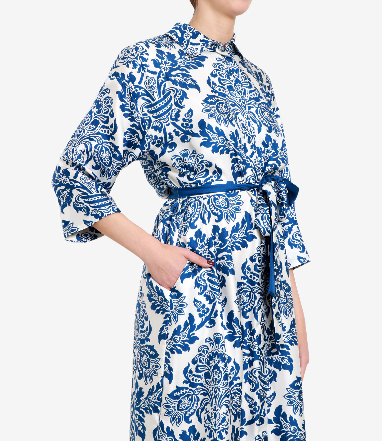 S Max Mara | Camellia Cream and Blue Dress