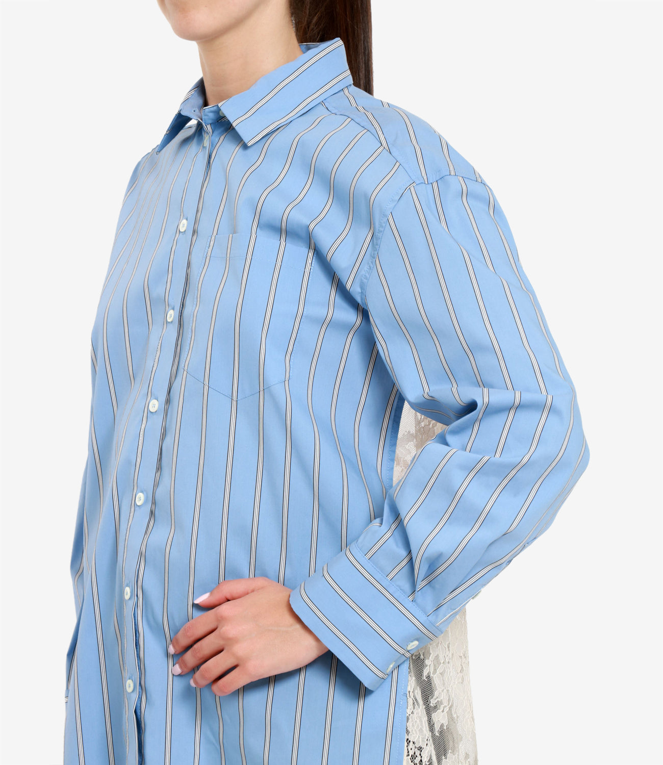 Semicouture | Camicia Emma Celeste e Bianco