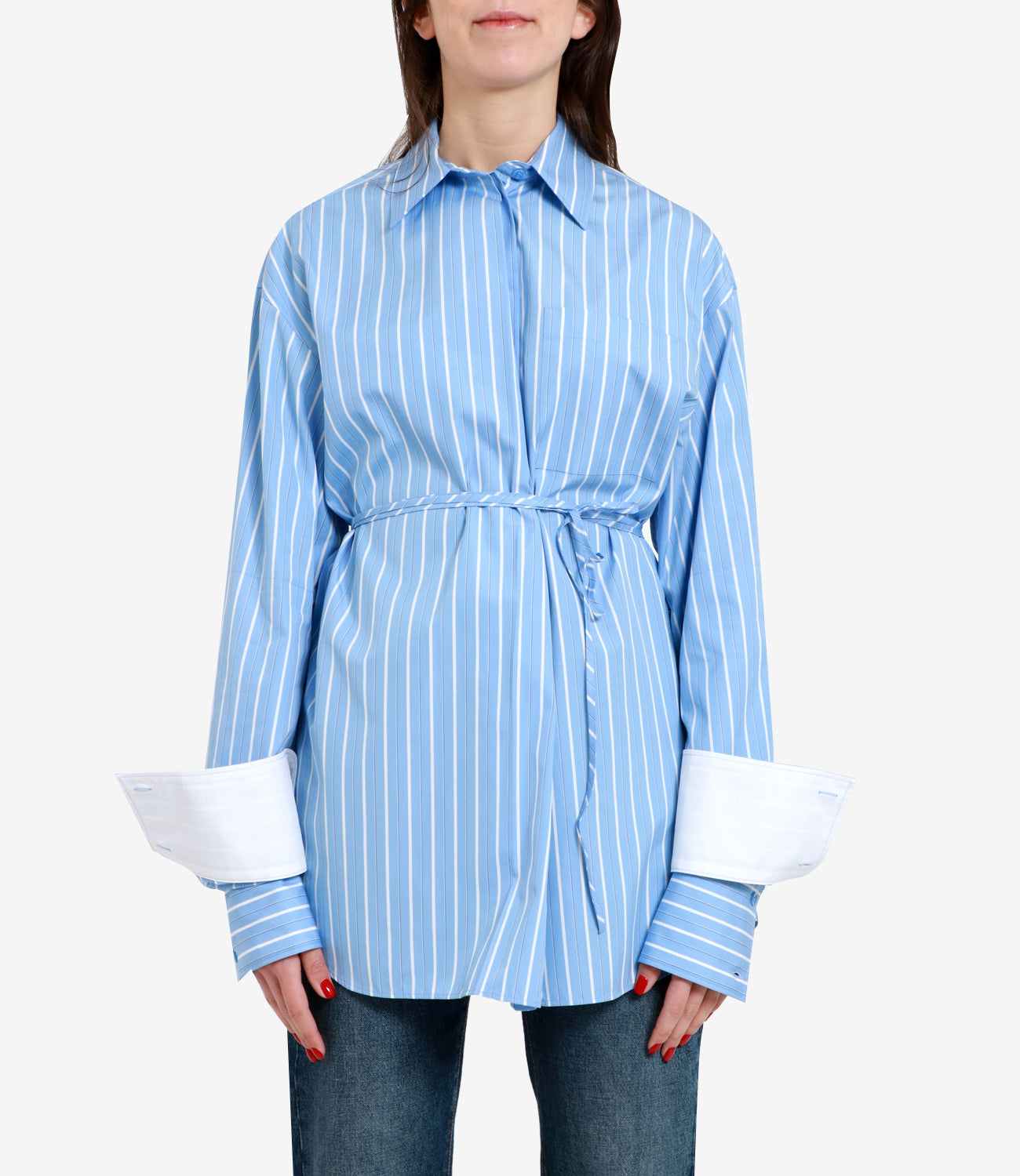 Sportmax | Camicia Firma Celeste e Bianco