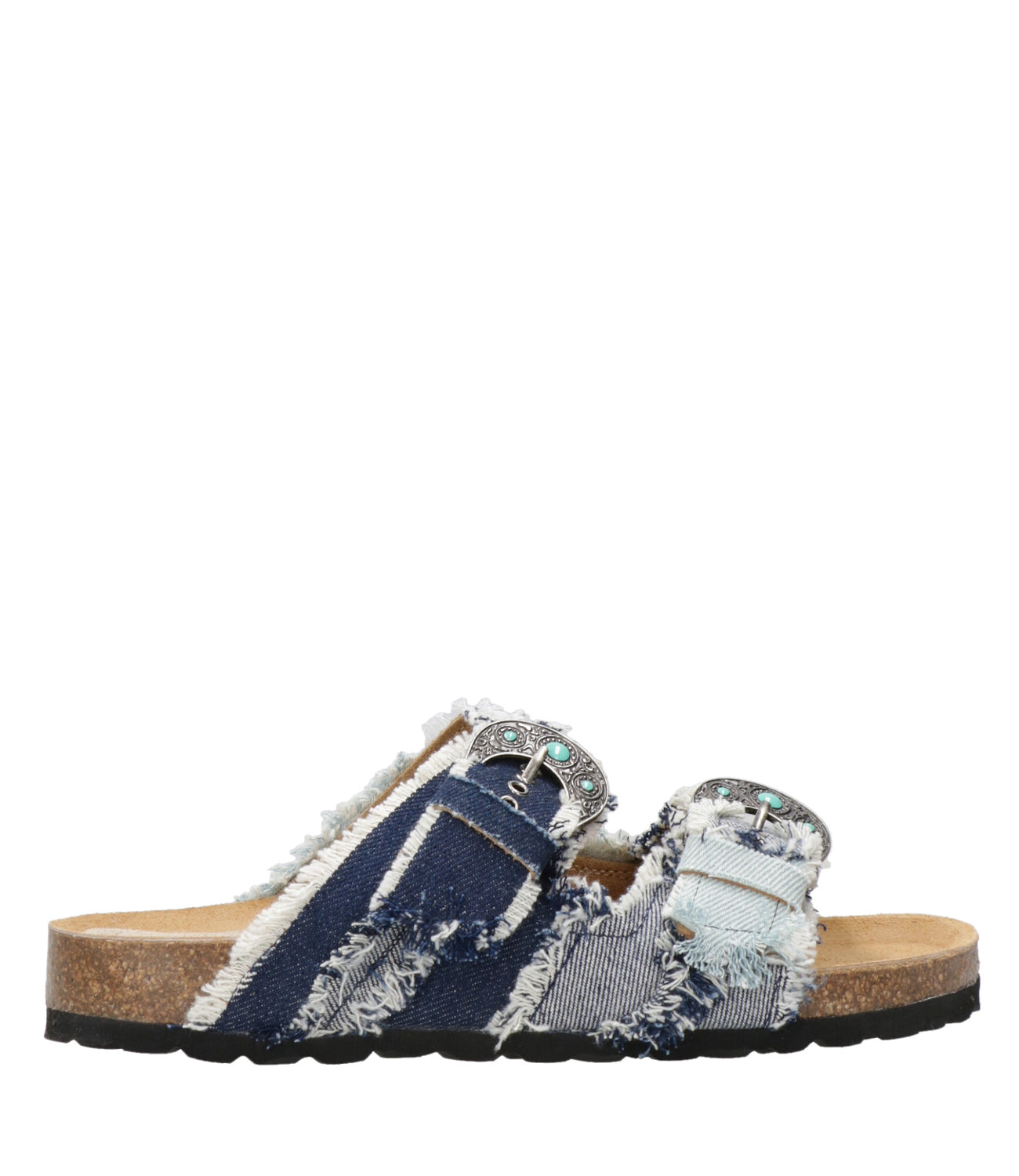 Taji | Ciabatta Buckle patch Denim medio