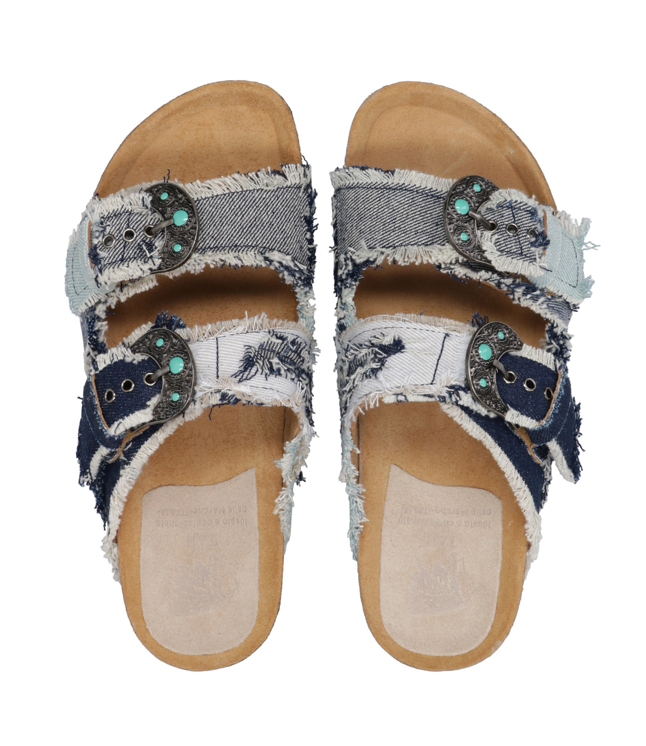 Taji | Ciabatta Buckle patch Denim medio