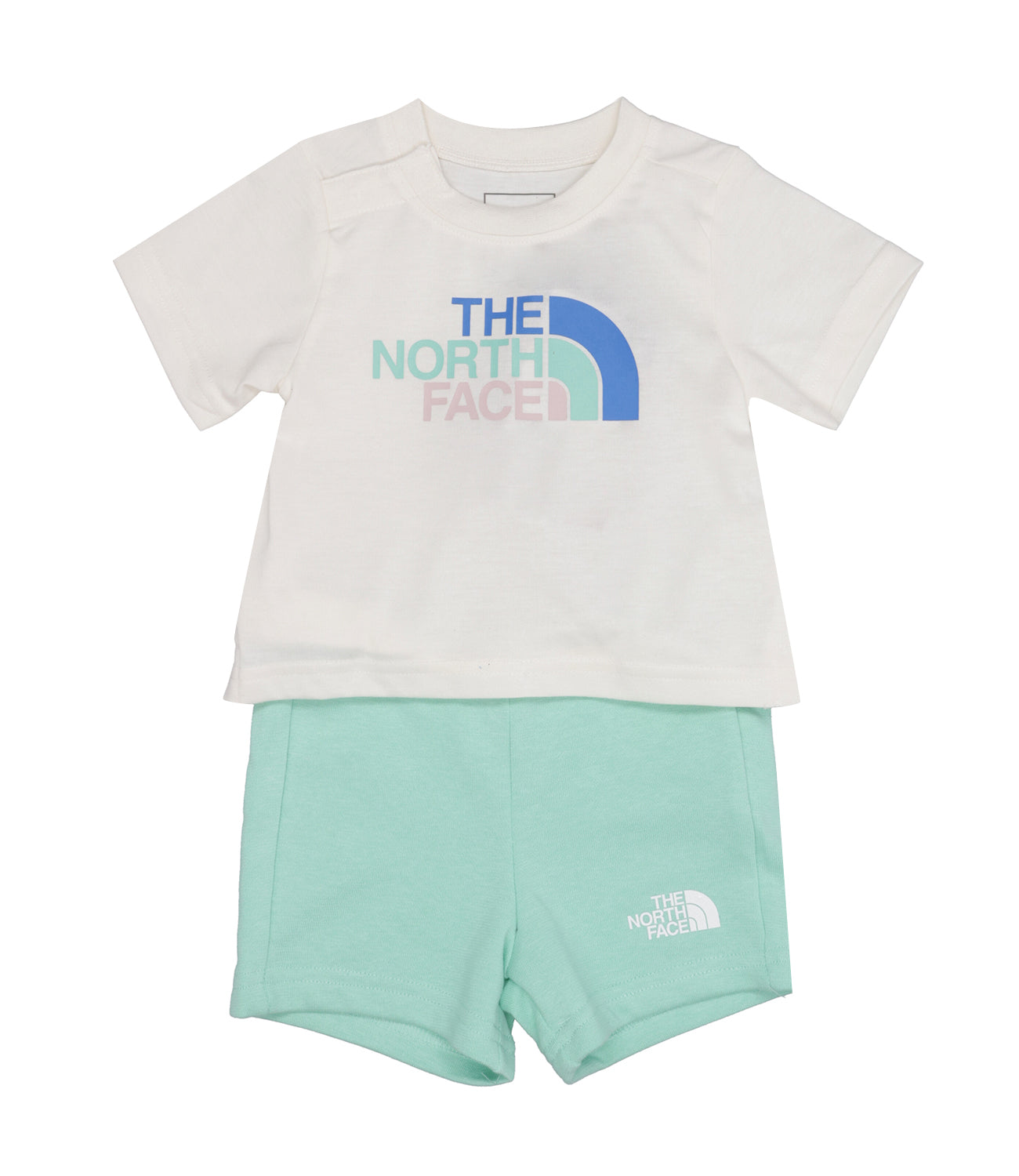 The North Face Kids | T-Shirt and Bermuda Shorts Set White and Aqua Green