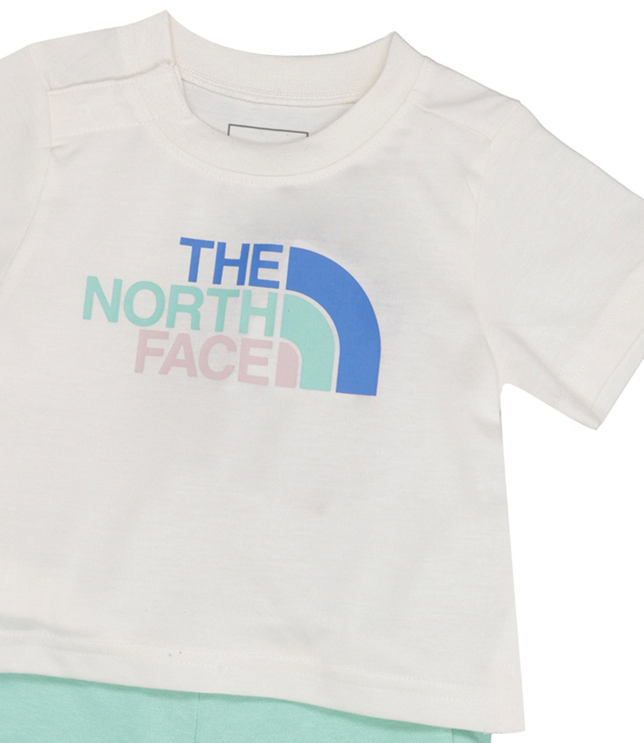 The North Face Kids | T-Shirt and Bermuda Shorts Set White and Aqua Green