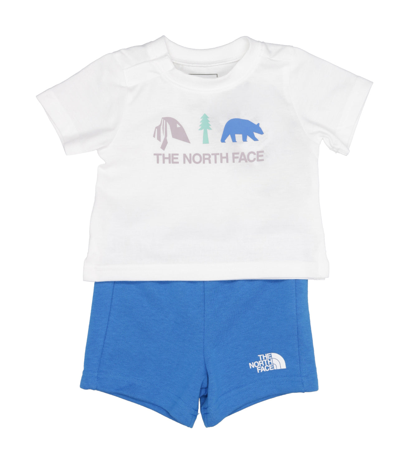 The North Face Kids | White and Blue T-Shirt and Bermuda Shorts Set